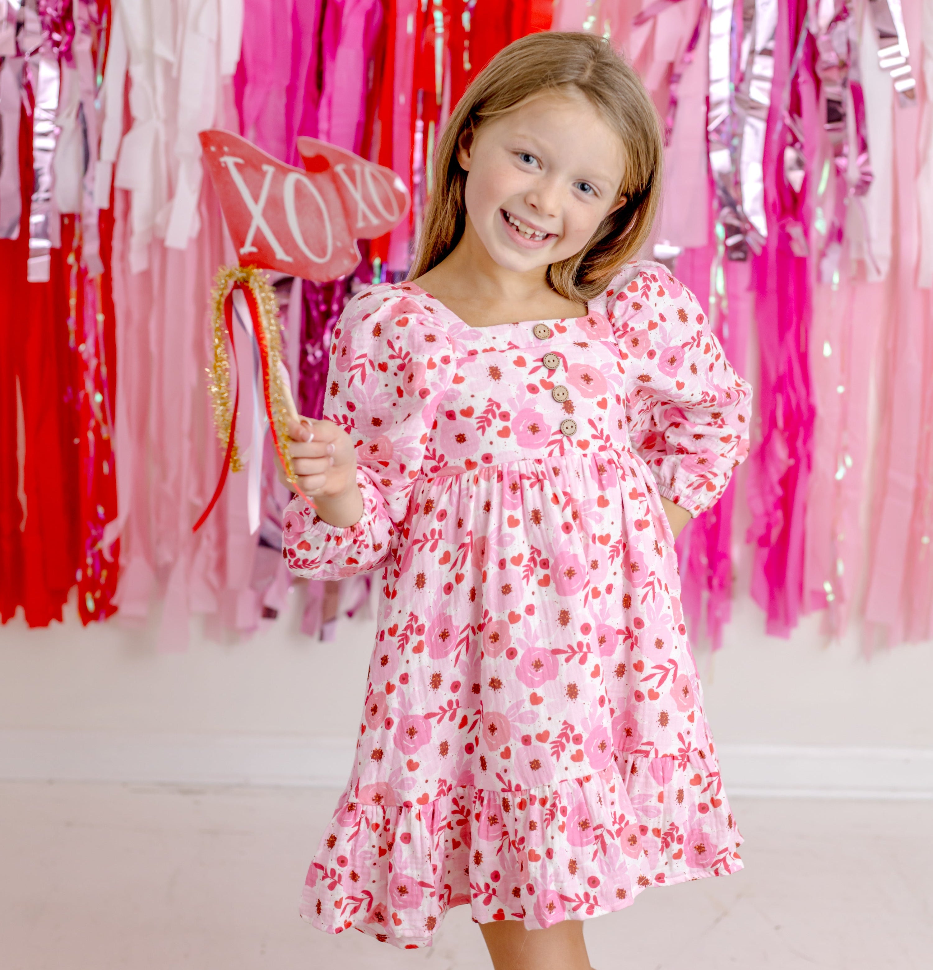 Puff Sleeve Gauze Dress - Sweet Rosebud – Cheeky Plum