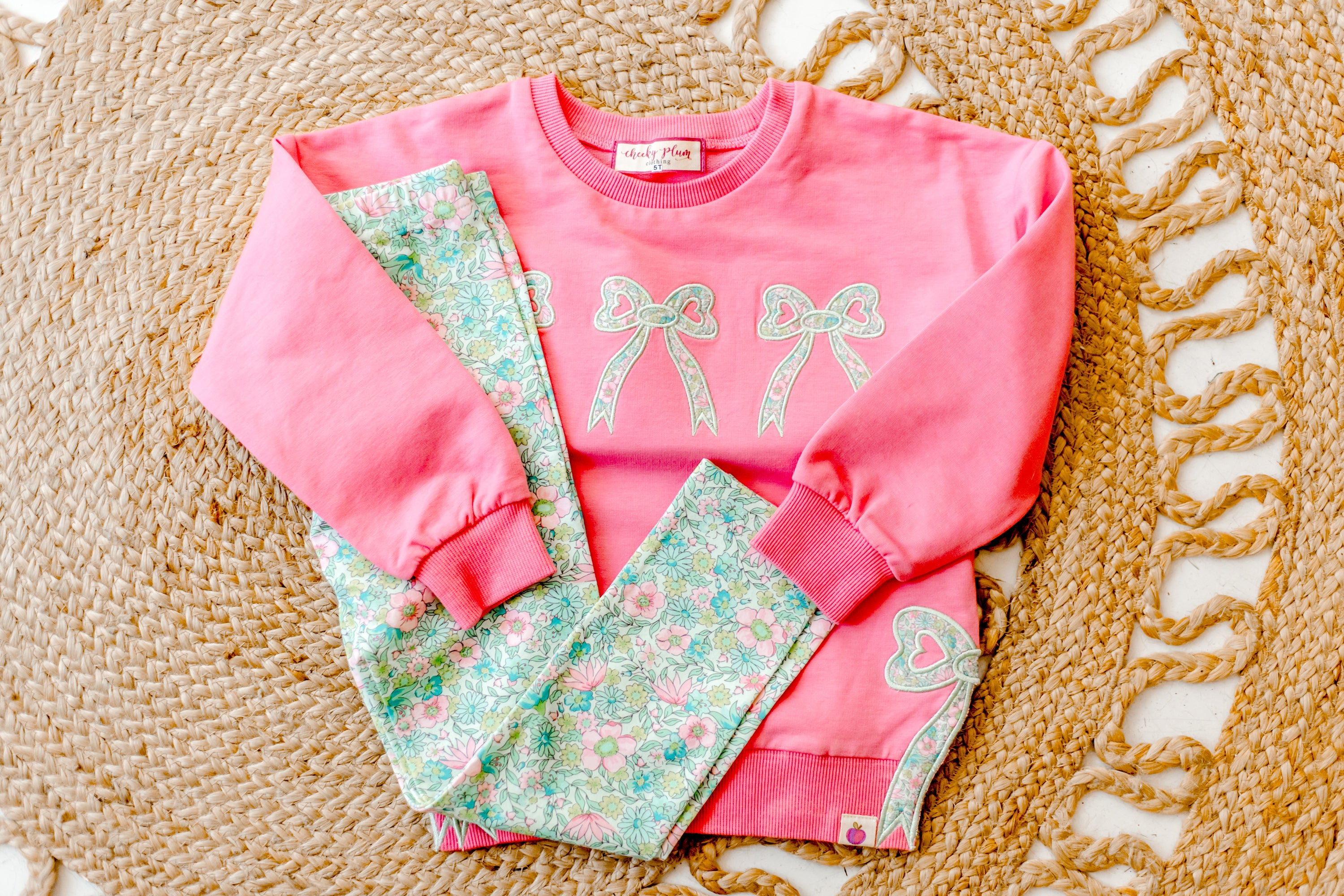 Bow Applique Sweatshirt - Rose Water (Pre-Order)