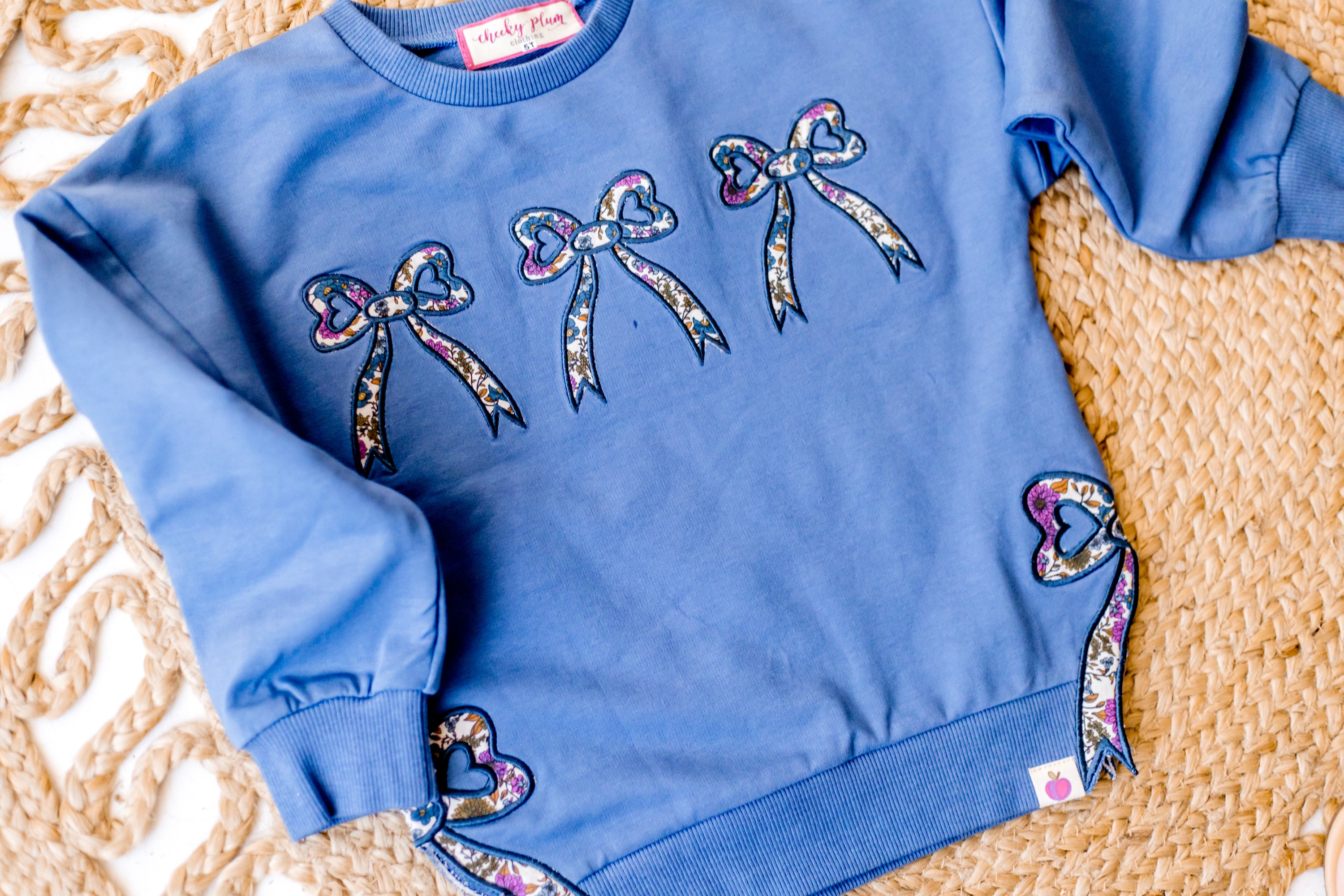 Women's Bow Applique Sweater- Violet Fields (Pre-Order)