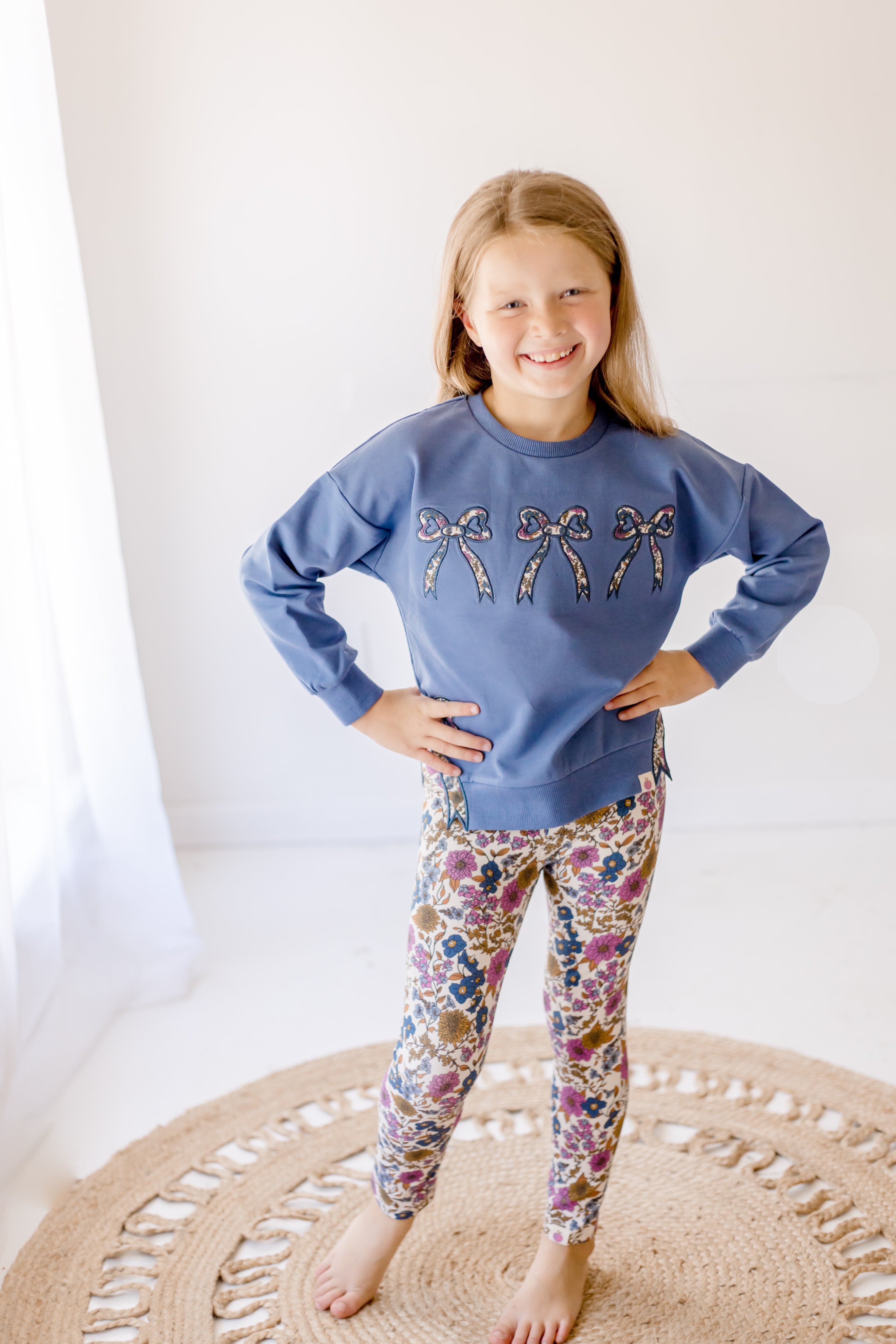 Bow Applique Sweater- Violet Fields (Pre-Order)