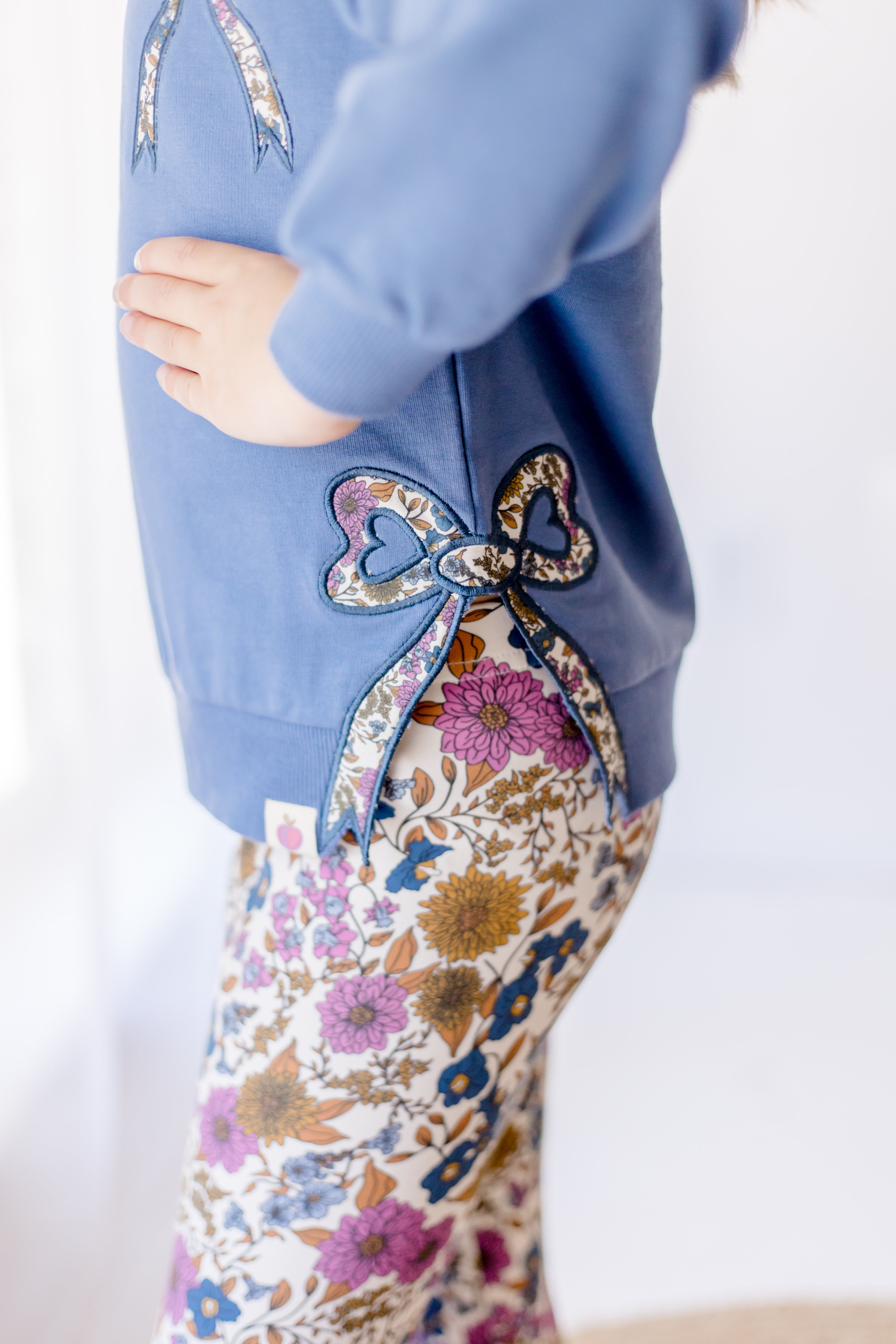 Bow Applique Sweater- Violet Fields (Pre-Order)