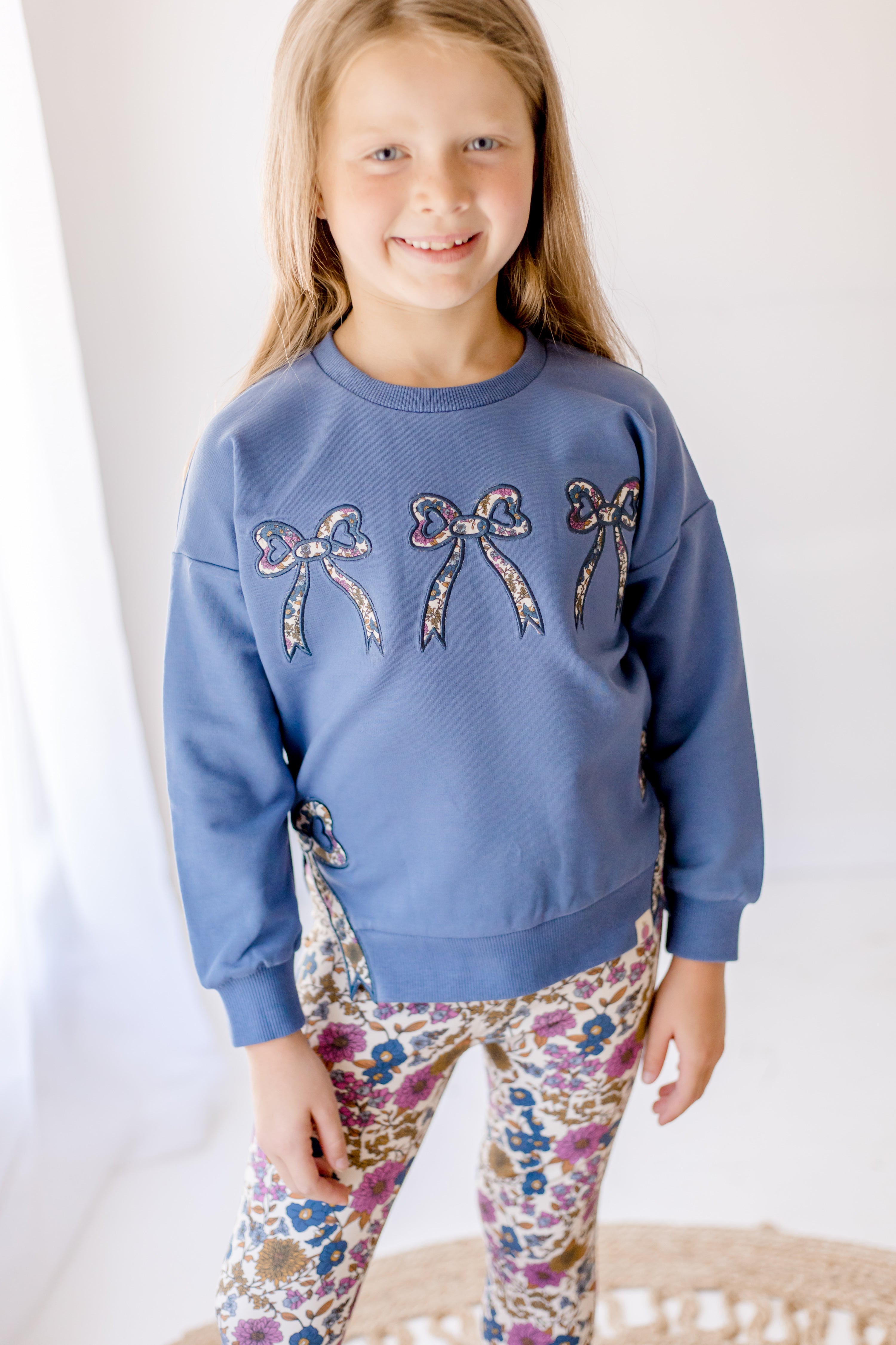 Bow Applique Sweater- Violet Fields (Pre-Order)