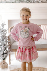 Retro Santa Christmas Sweatshirt - Pink