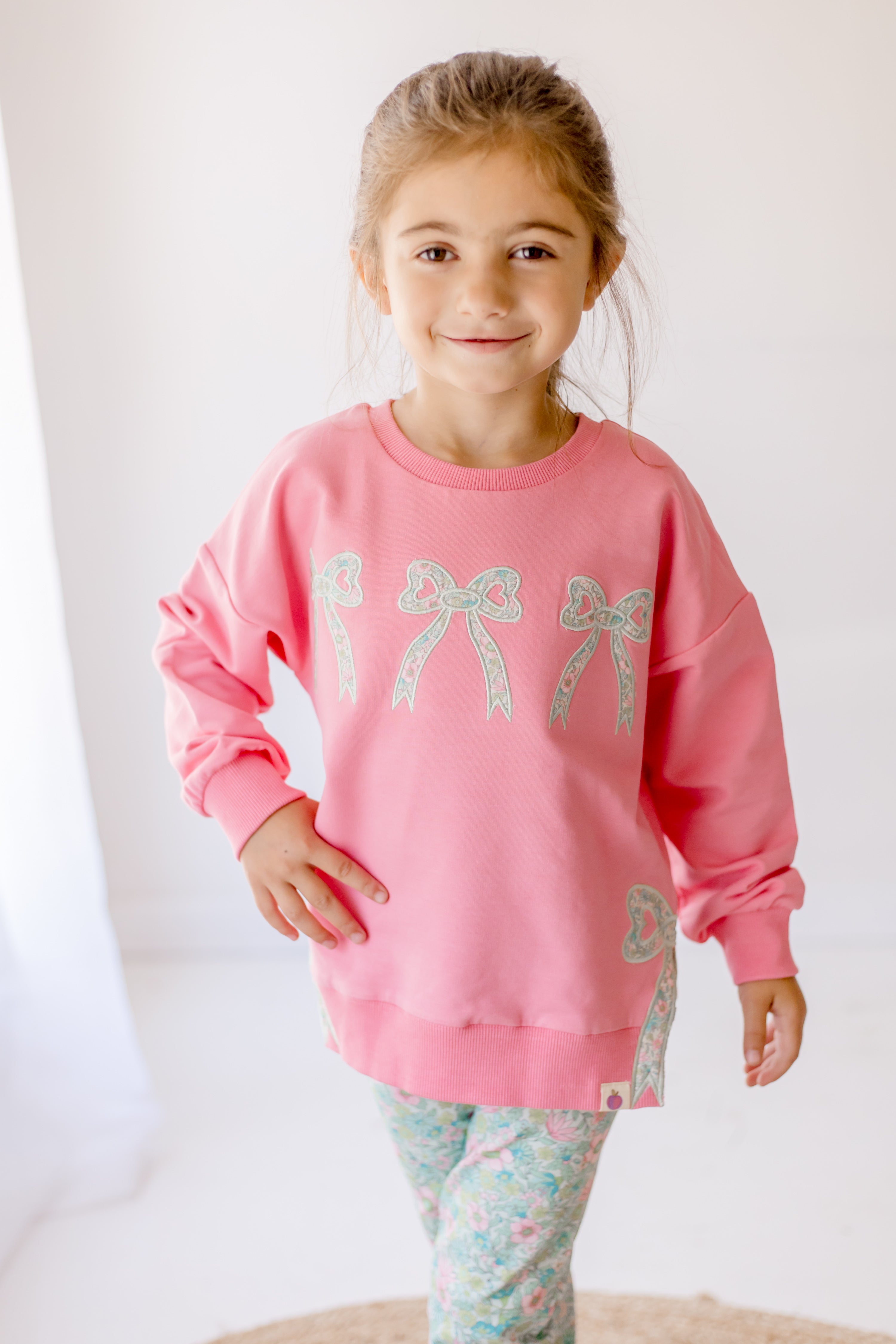 Bow Applique Sweatshirt - Rose Water (Pre-Order)