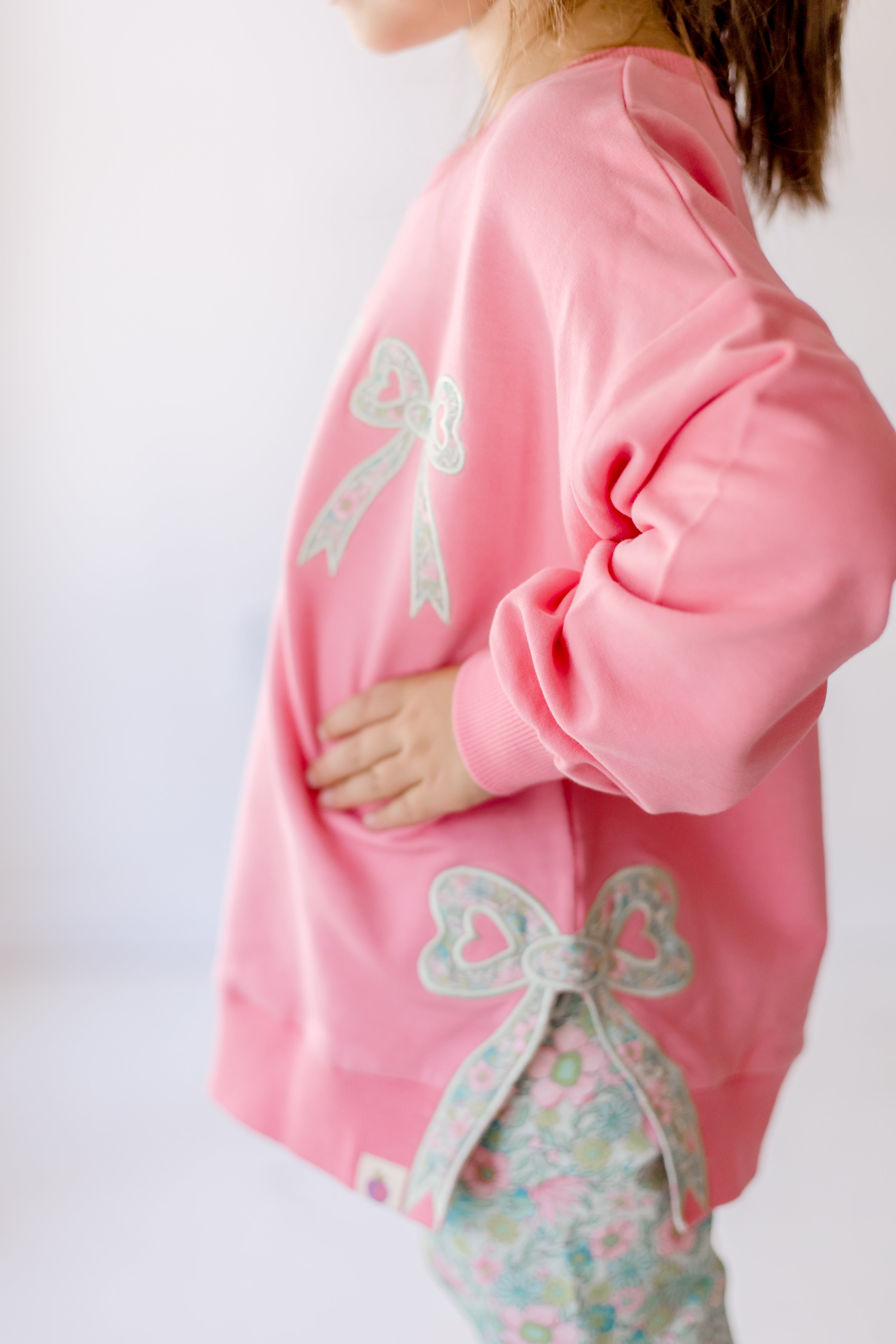 Bow Applique Sweatshirt - Rose Water (Pre-Order)