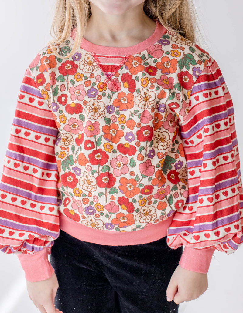Opal Puff Sleeve Sweater - Romantic Blossom
