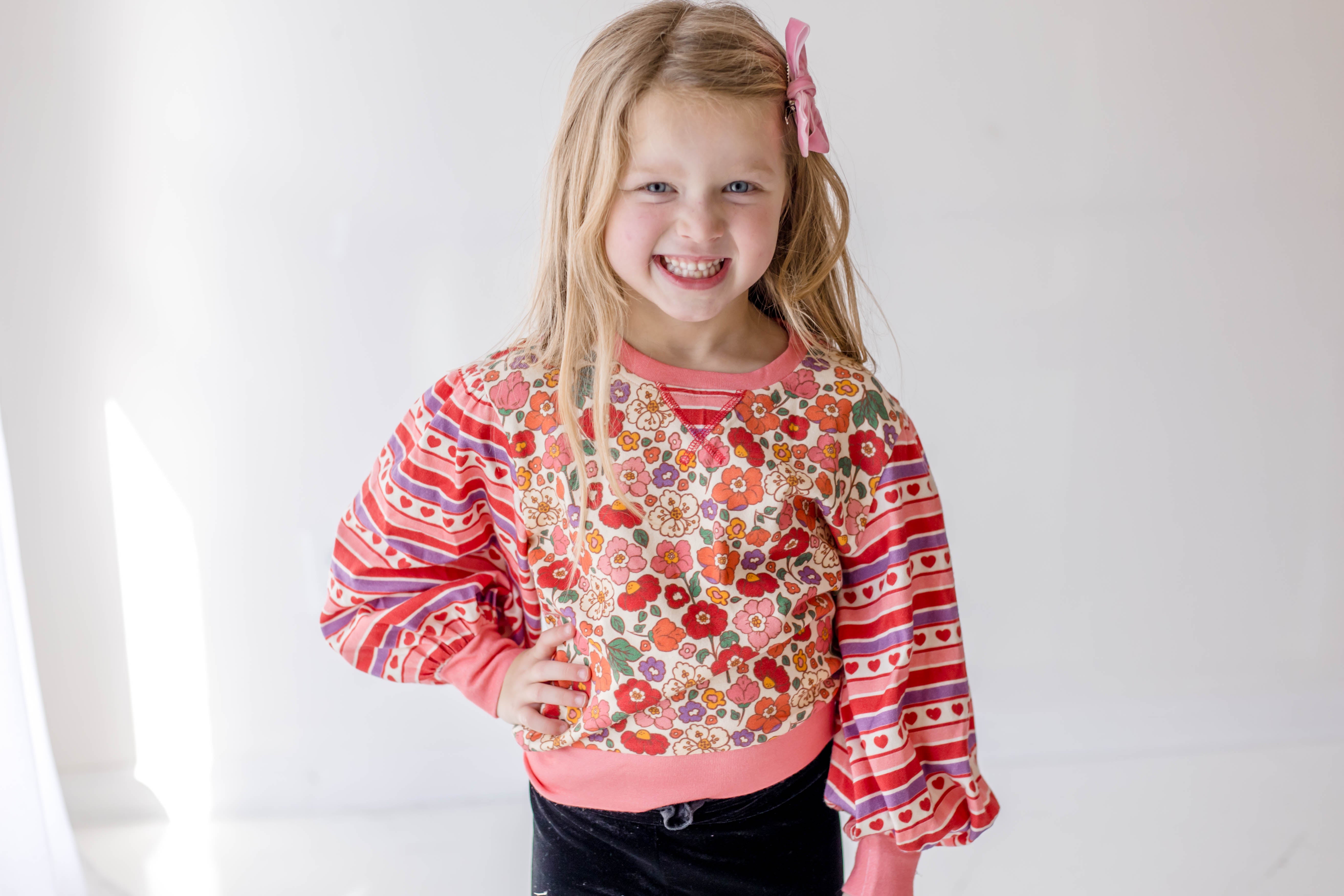 Opal Puff Sleeve Sweater - Romantic Blossom