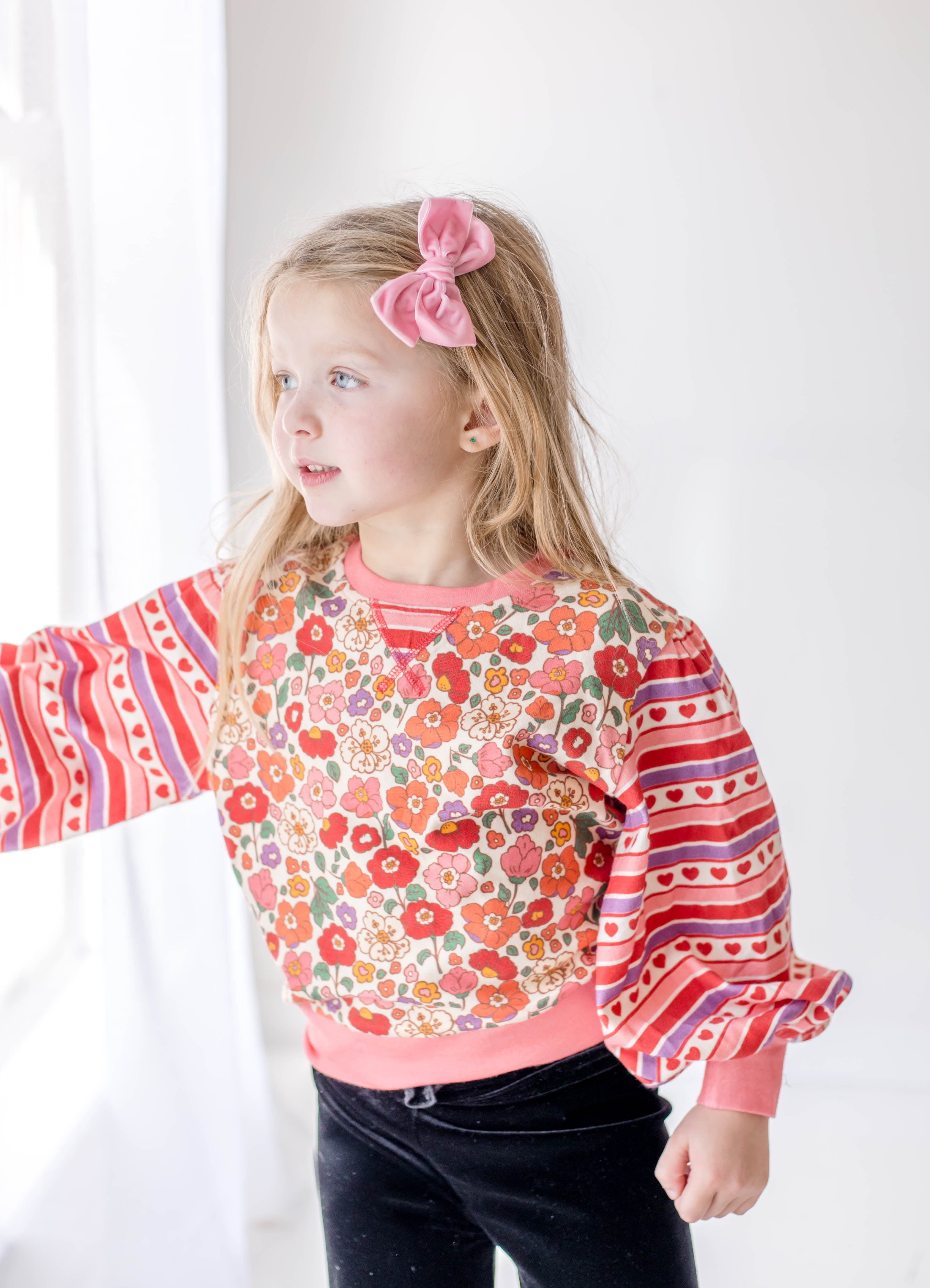 Opal Puff Sleeve Sweater - Romantic Blossom
