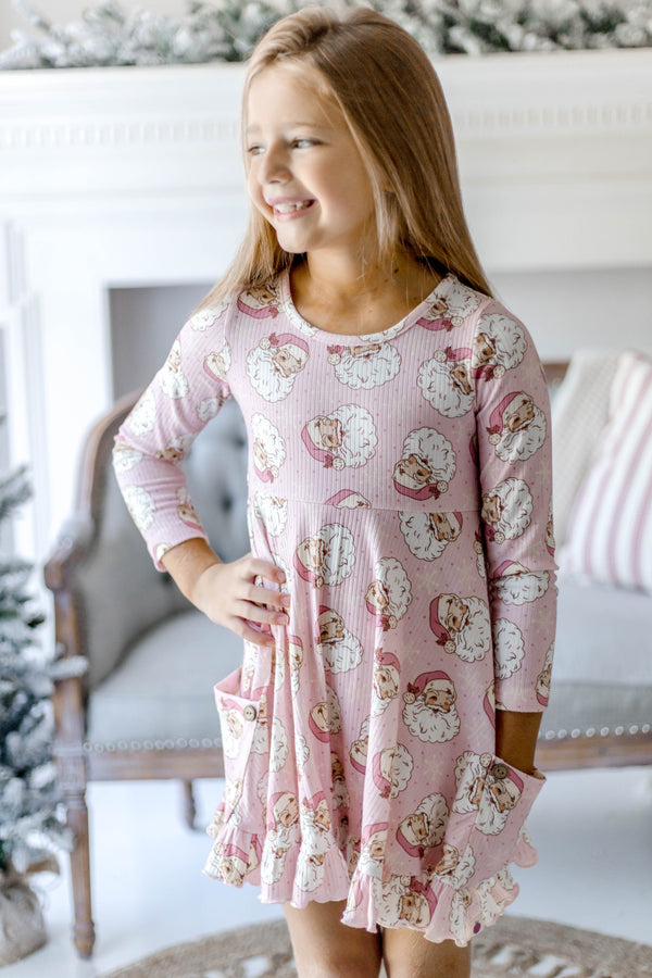 Elara Ribbed Knit Dress - Rosy Cheeks