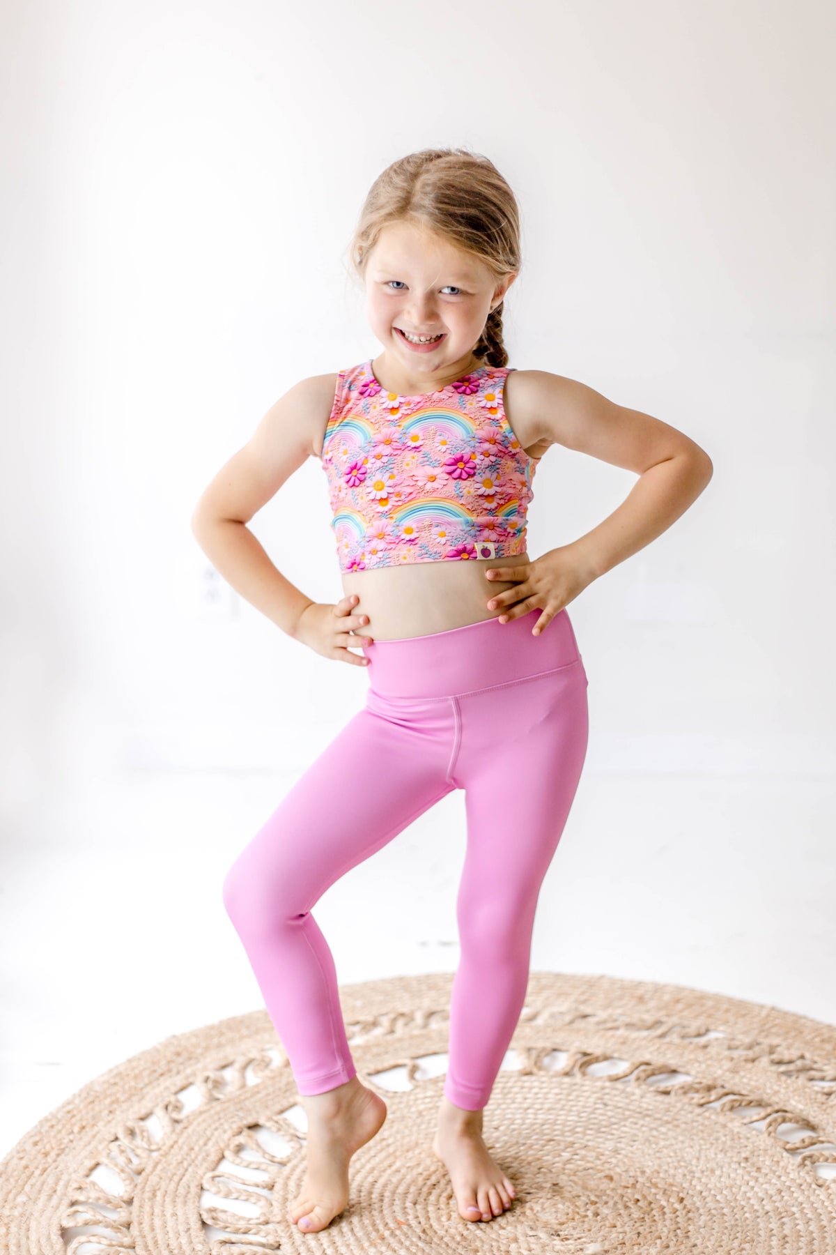 Leggings TiHO Donna Narvalo E Arcobaleno &ndash; Morbidi, Vita Media, Fantasia Ocean Narwhal, Taglie Curvy Diva E Kid