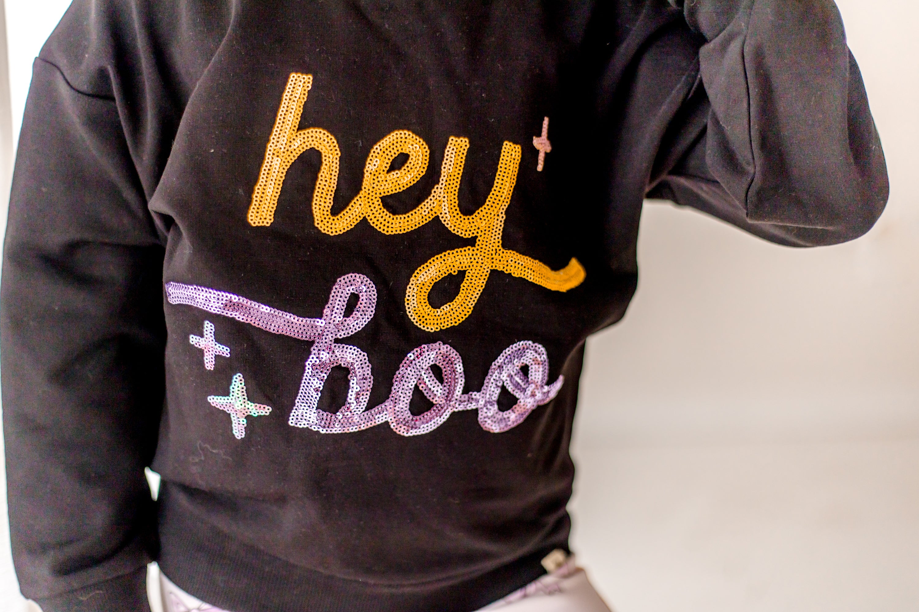 Sequin Sweatshirt - Hey Boo (Pre-Order)