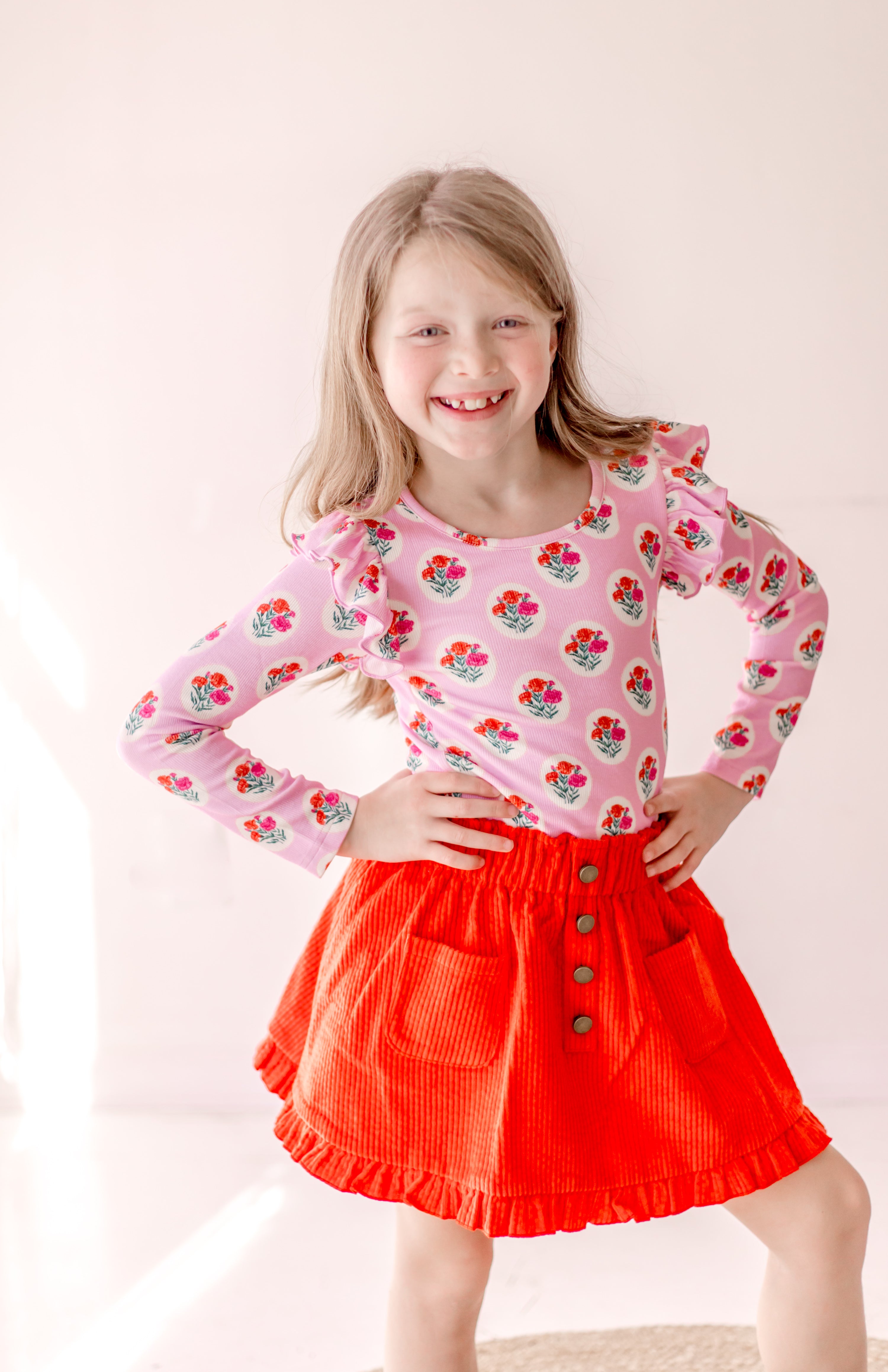 Ribbed Ruffle Top - Berry Sweet