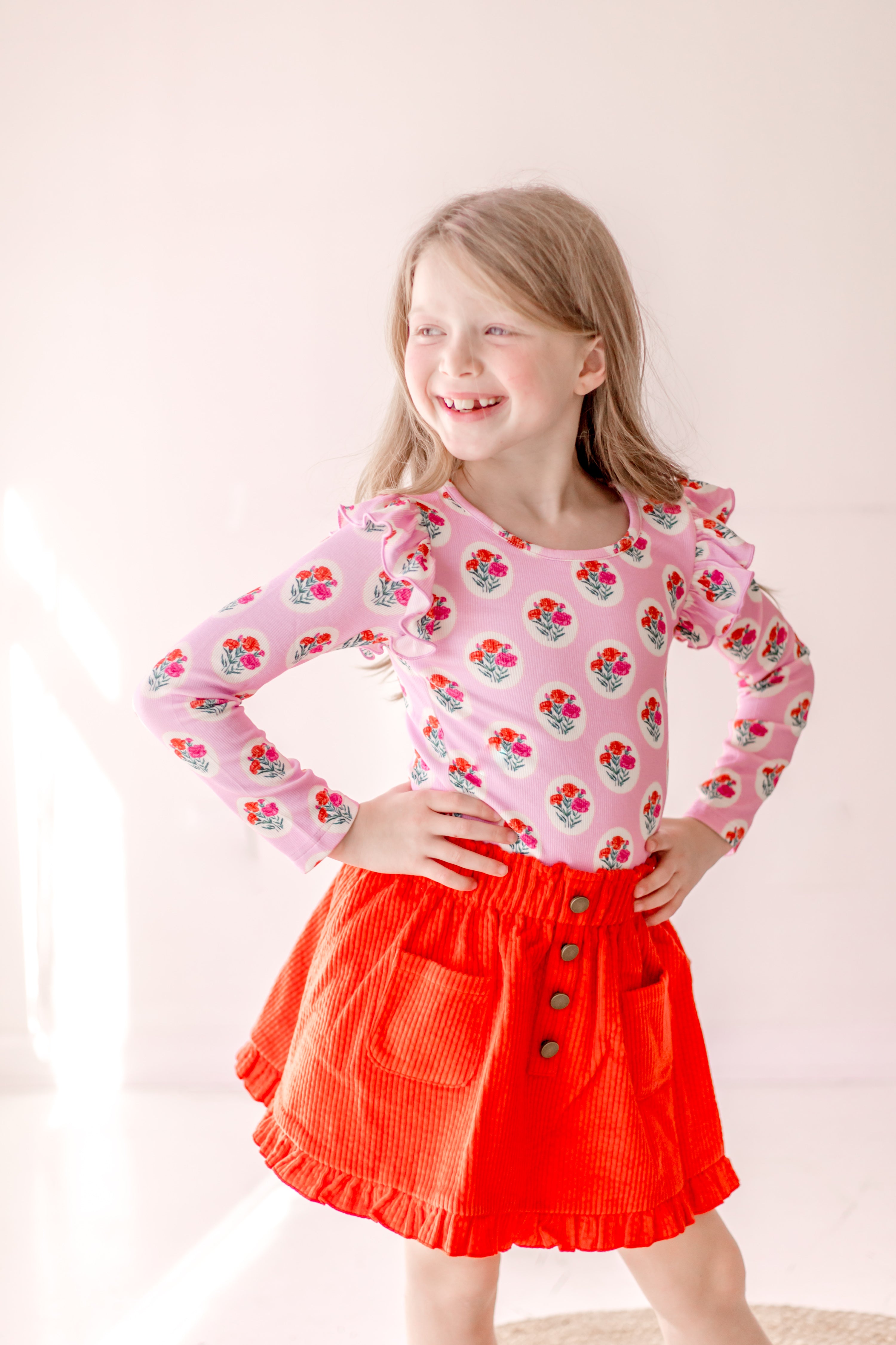 Ribbed Ruffle Top - Berry Sweet