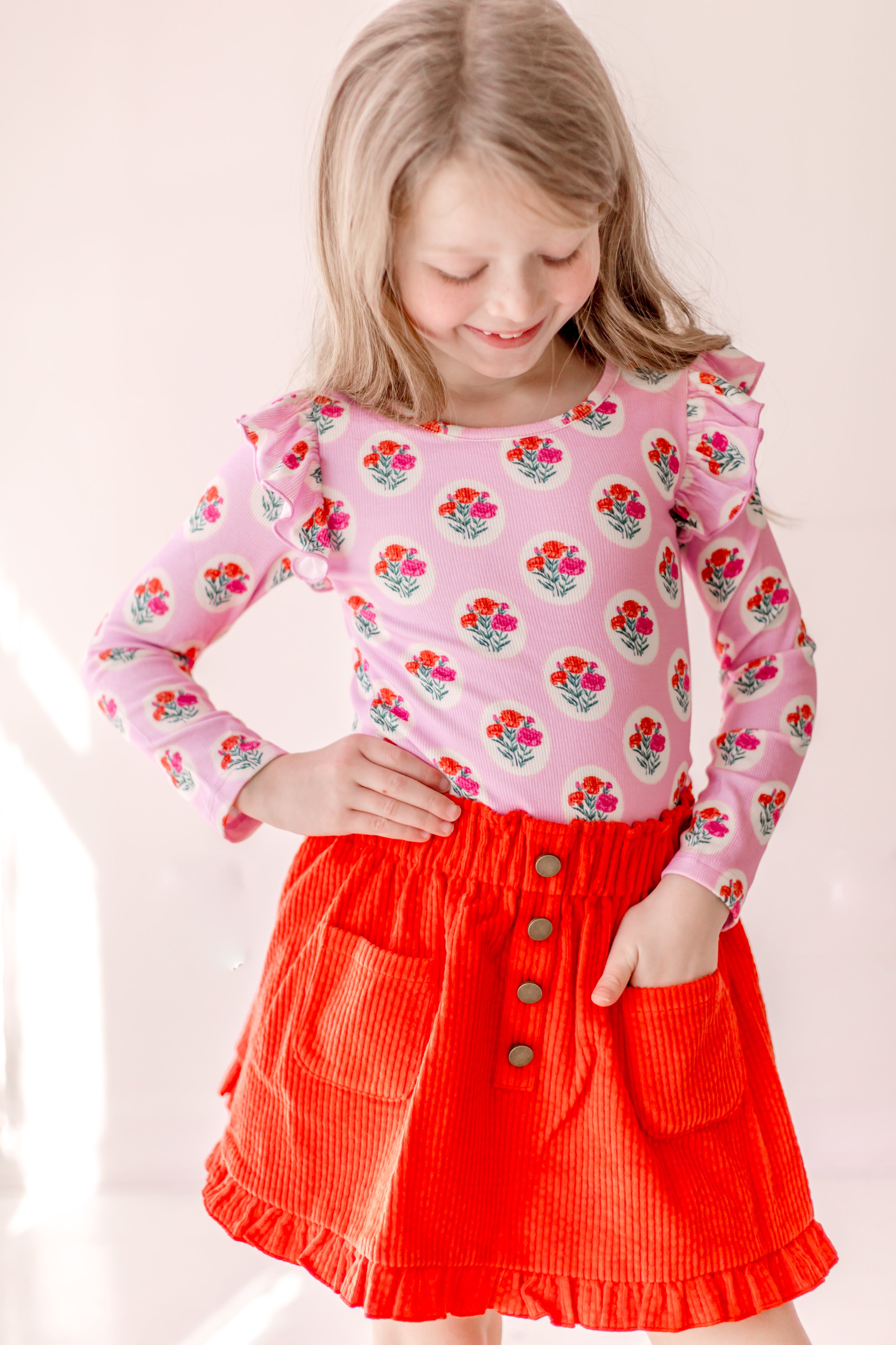 Ribbed Ruffle Top - Berry Sweet