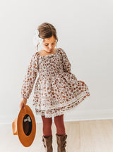 Ura Clip Dot Dress - Spiced Peach