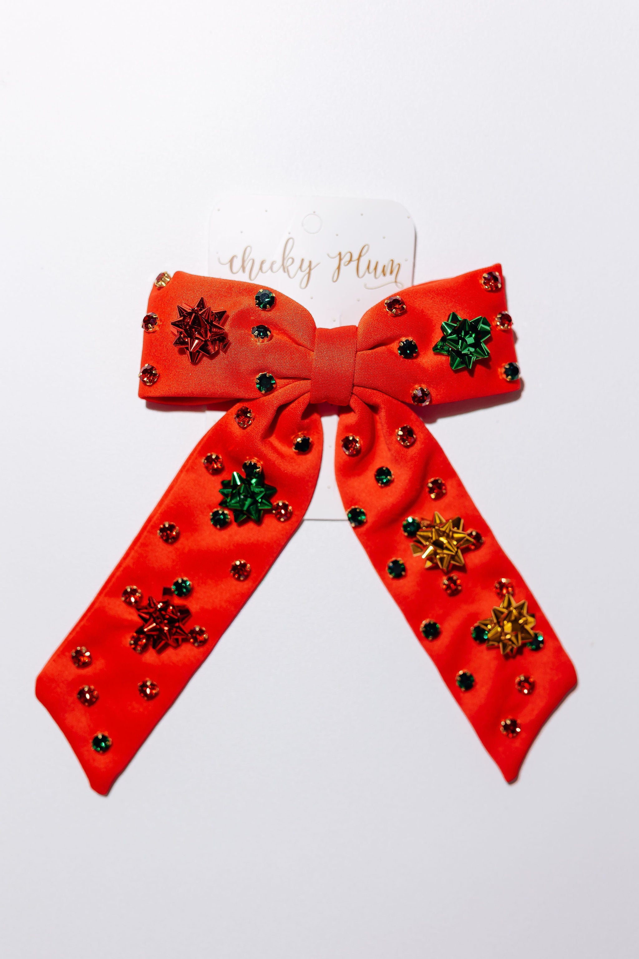 Beaded Hair Bow - Yuletide Shine