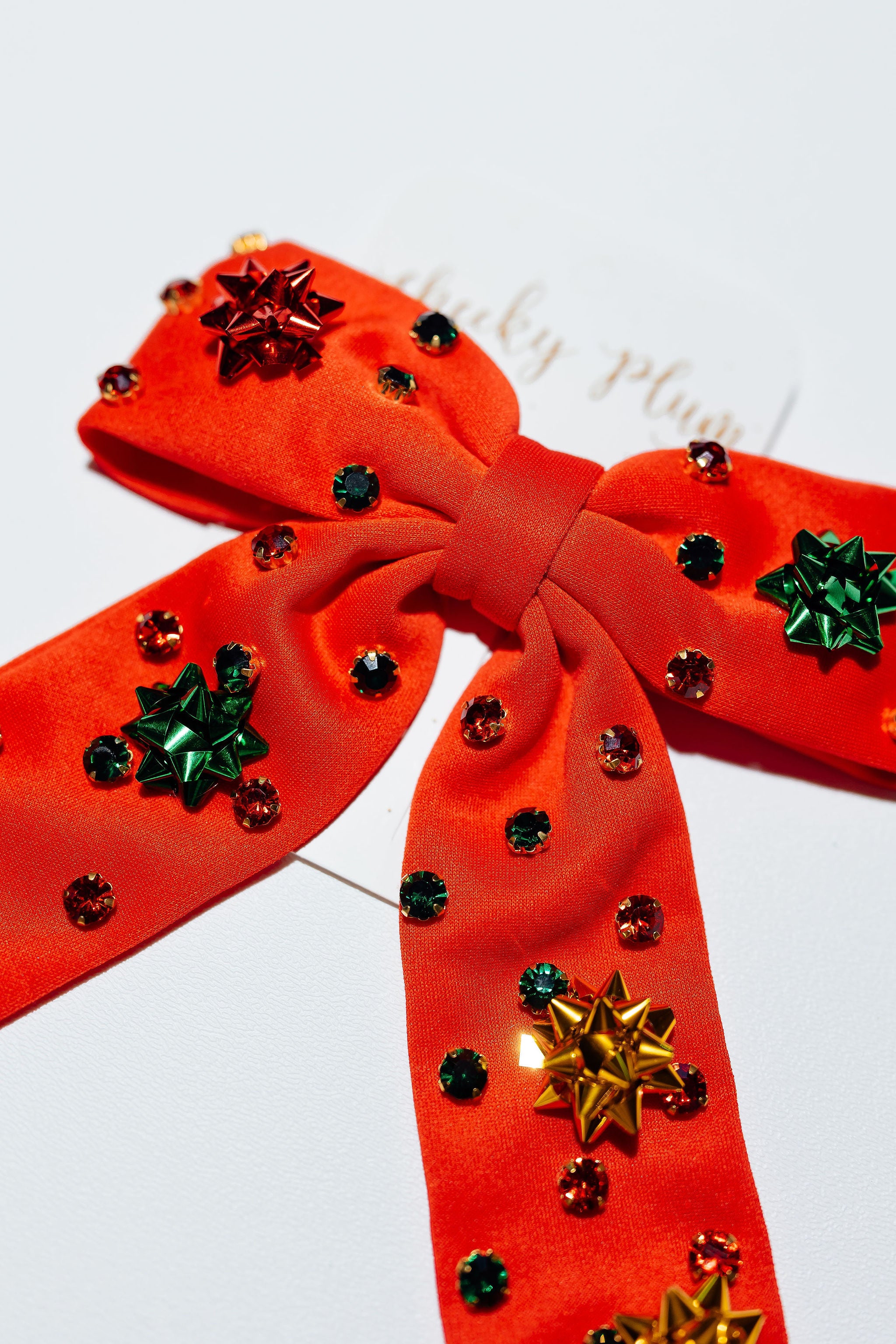 Beaded Hair Bow - Yuletide Shine