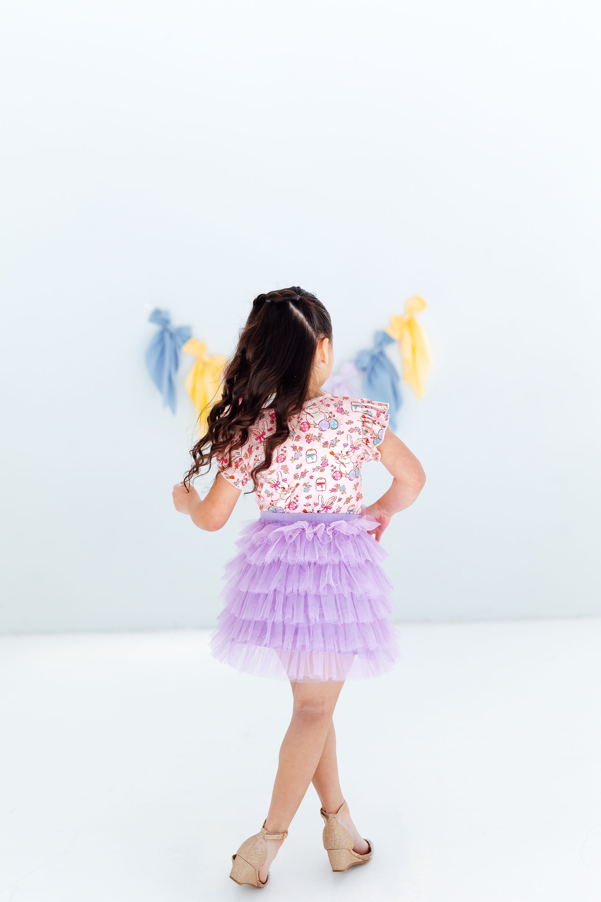 Ribbed Ruffle Top - Painted Egg Parade