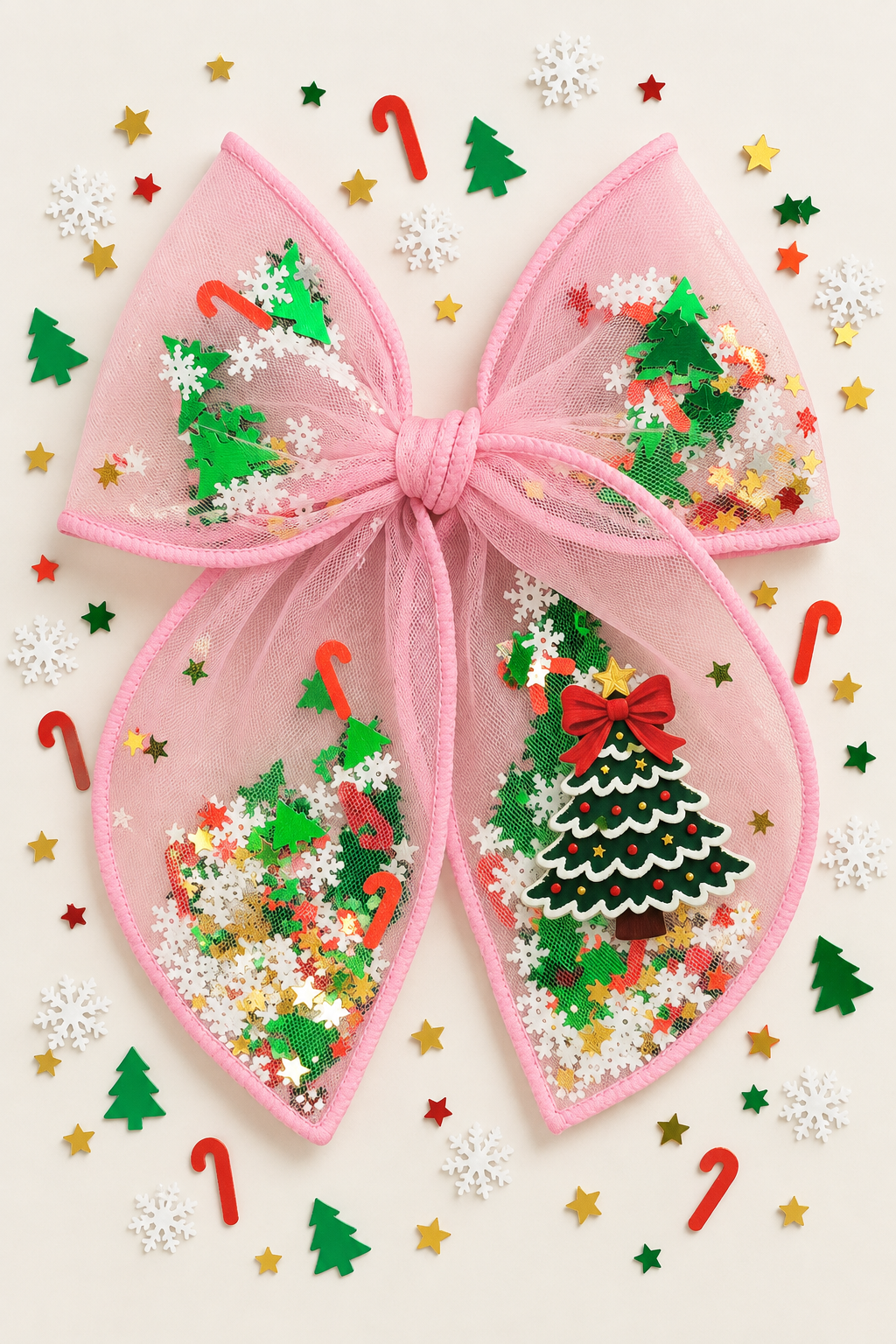 Sugarplum Christmas Confetti Shaker Bow