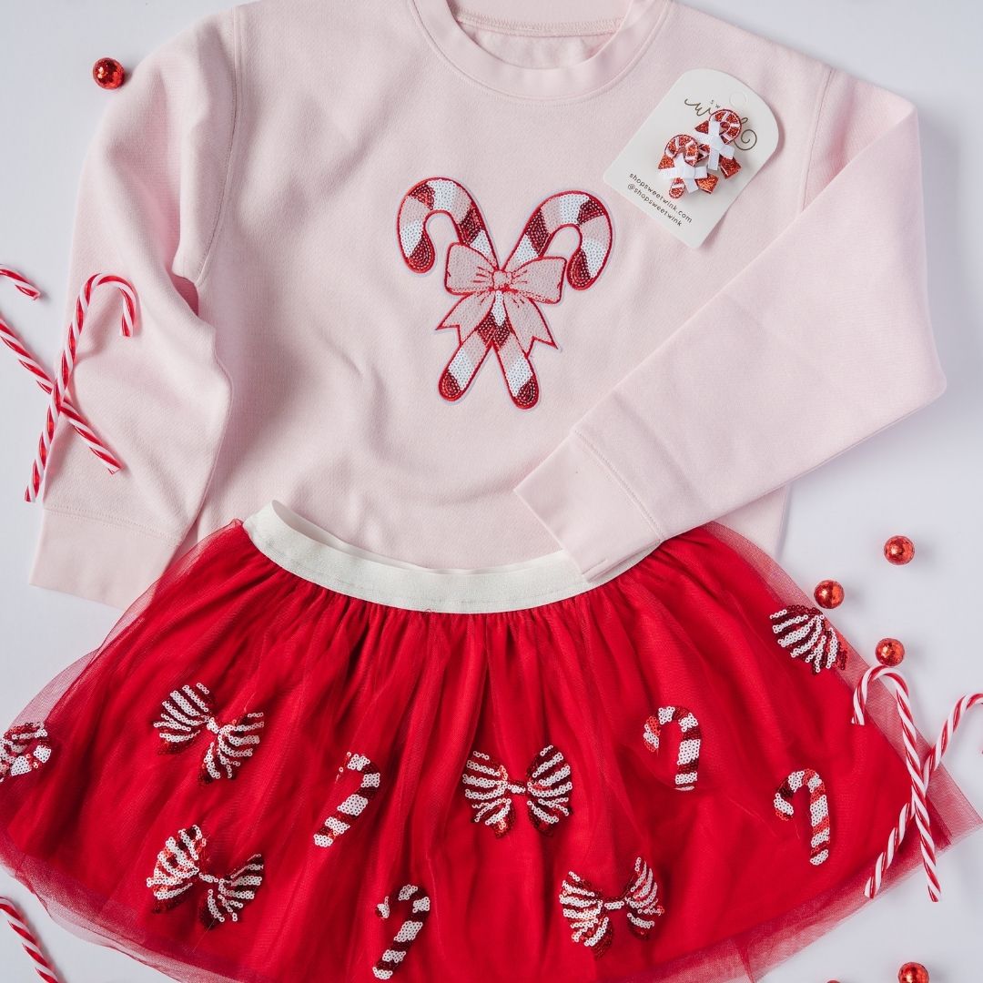 Sweet Wink Tutu - Candy Cane Coquette Sequin