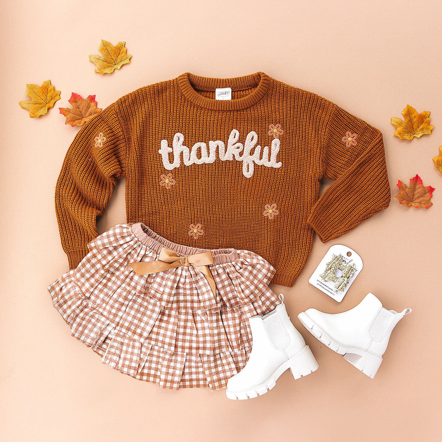 Sweet Wink Sweater - Thankful Thanksgiving Knit
