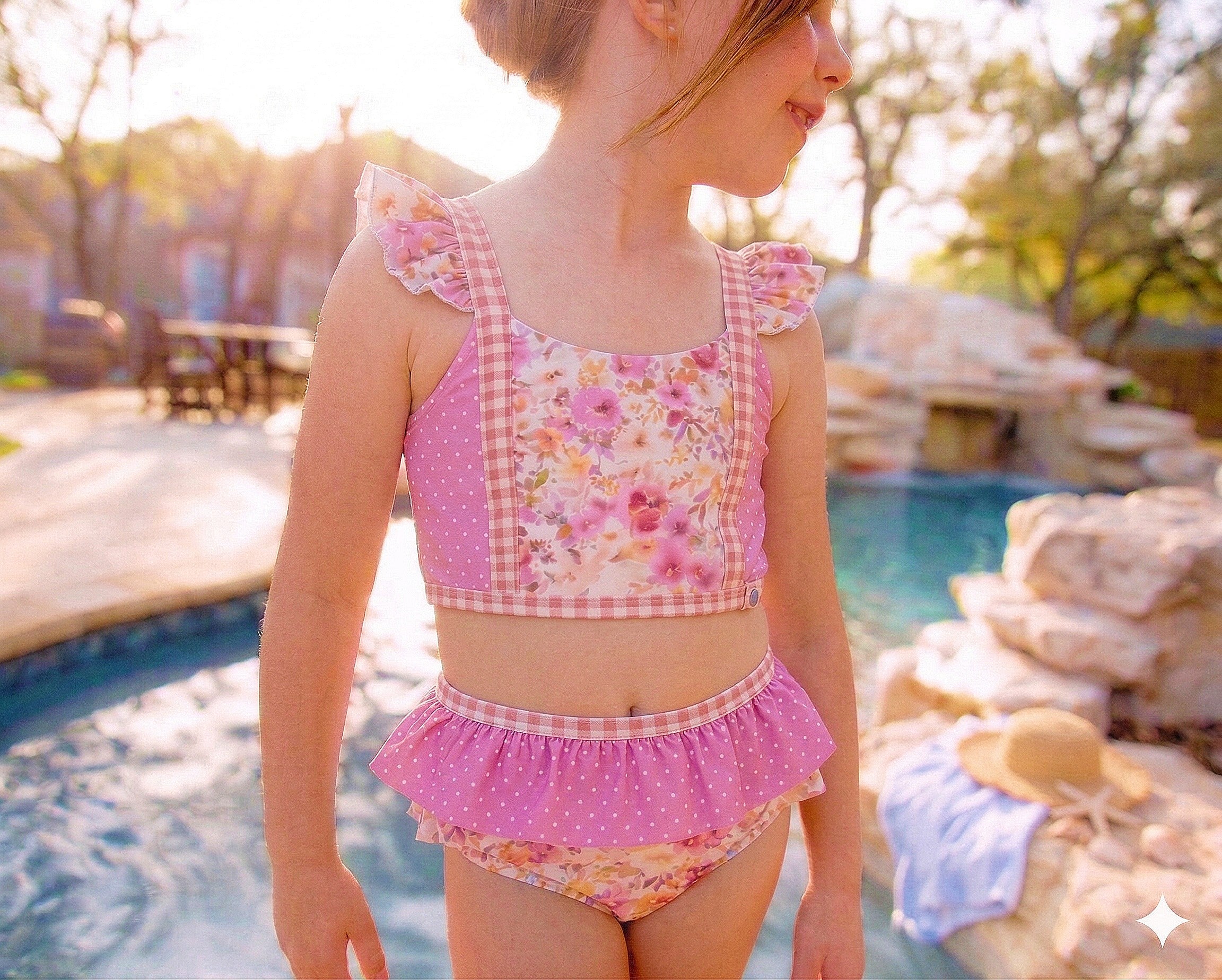 Nora Swimsuit - Pink Posy Parade