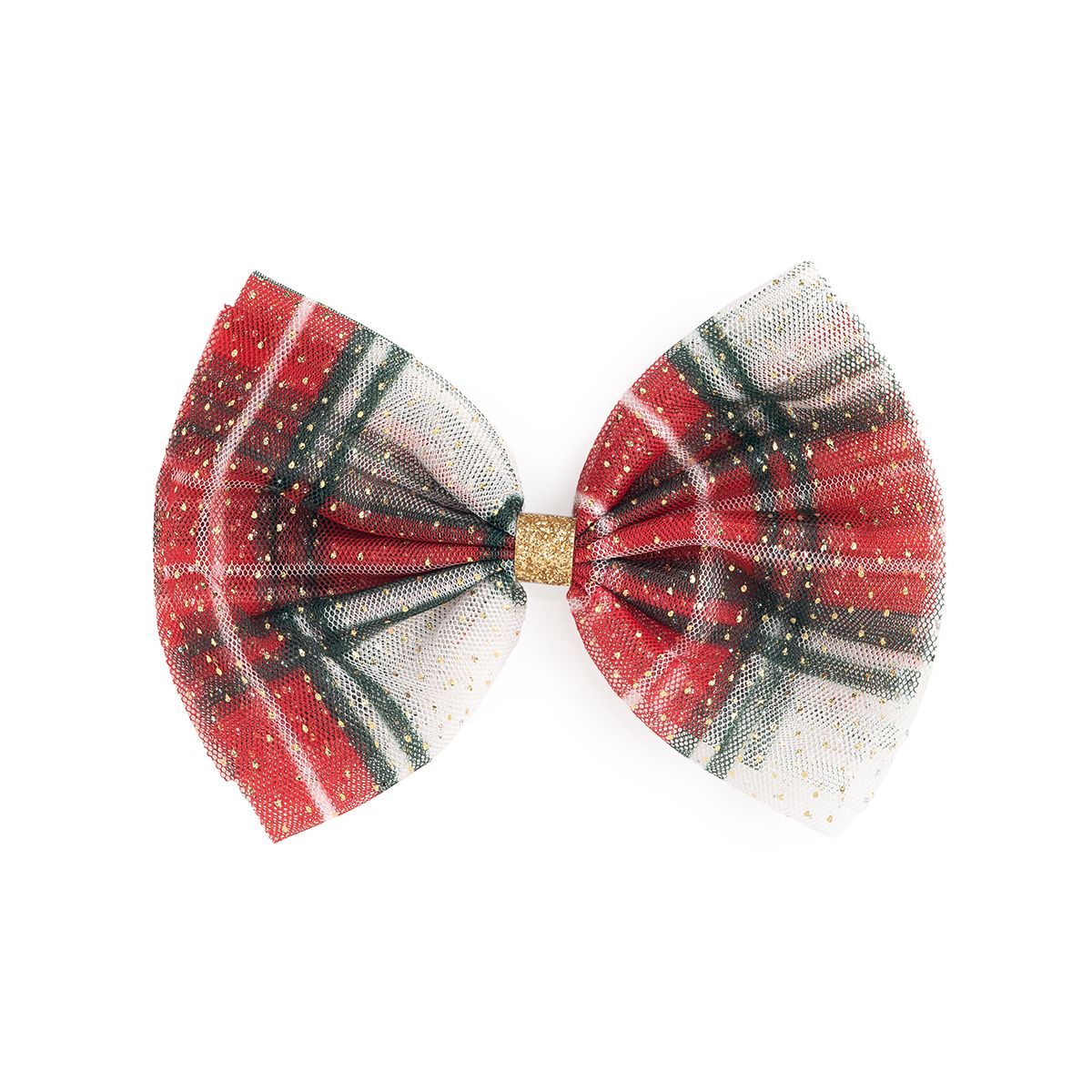 Sweet Wink Hair Clip - Christmas Plaid Tulle