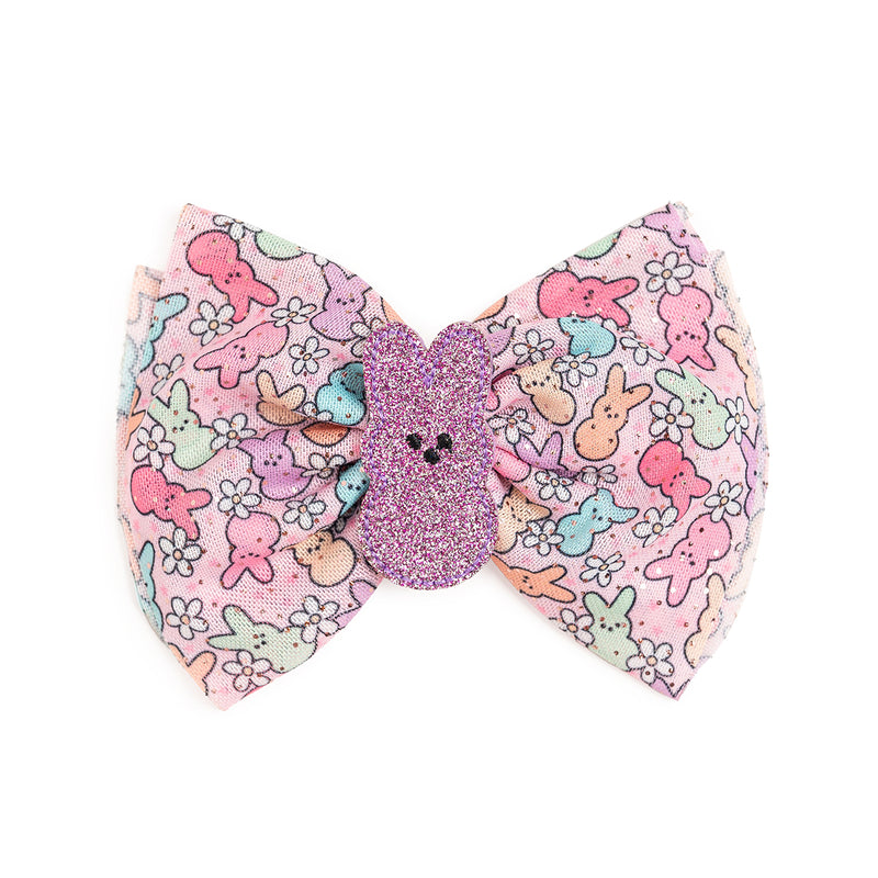 Sweet Wink Tulle Bow Clip - Easter Peeps