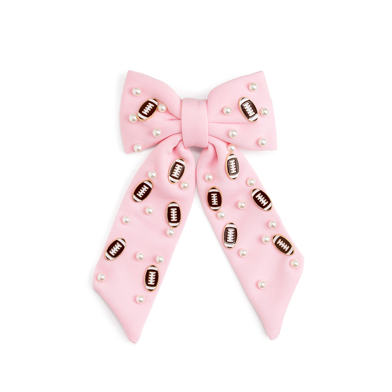 Sweet Wink Bow - Embellished Football Bow Clip