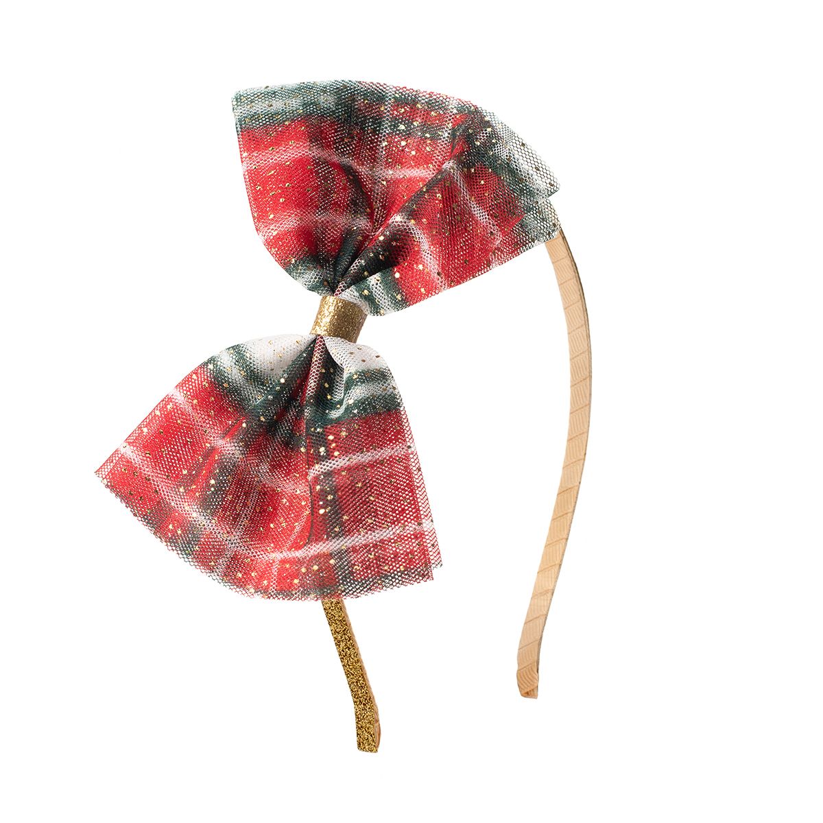 Sweet Wink Headband - Christmas Plaid