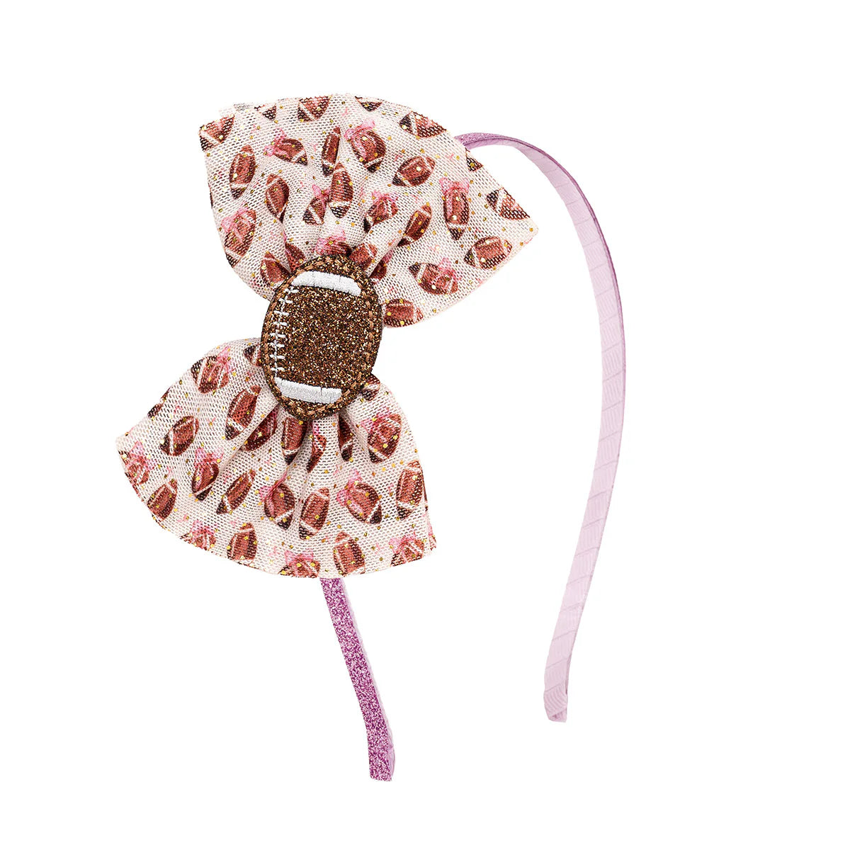 Sweet Wink Headband - Football Cutie Tulle Bow Headband