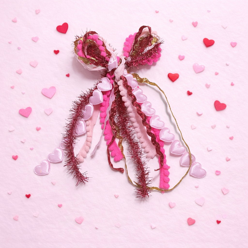 Textured Hair Bow - Heartstrings