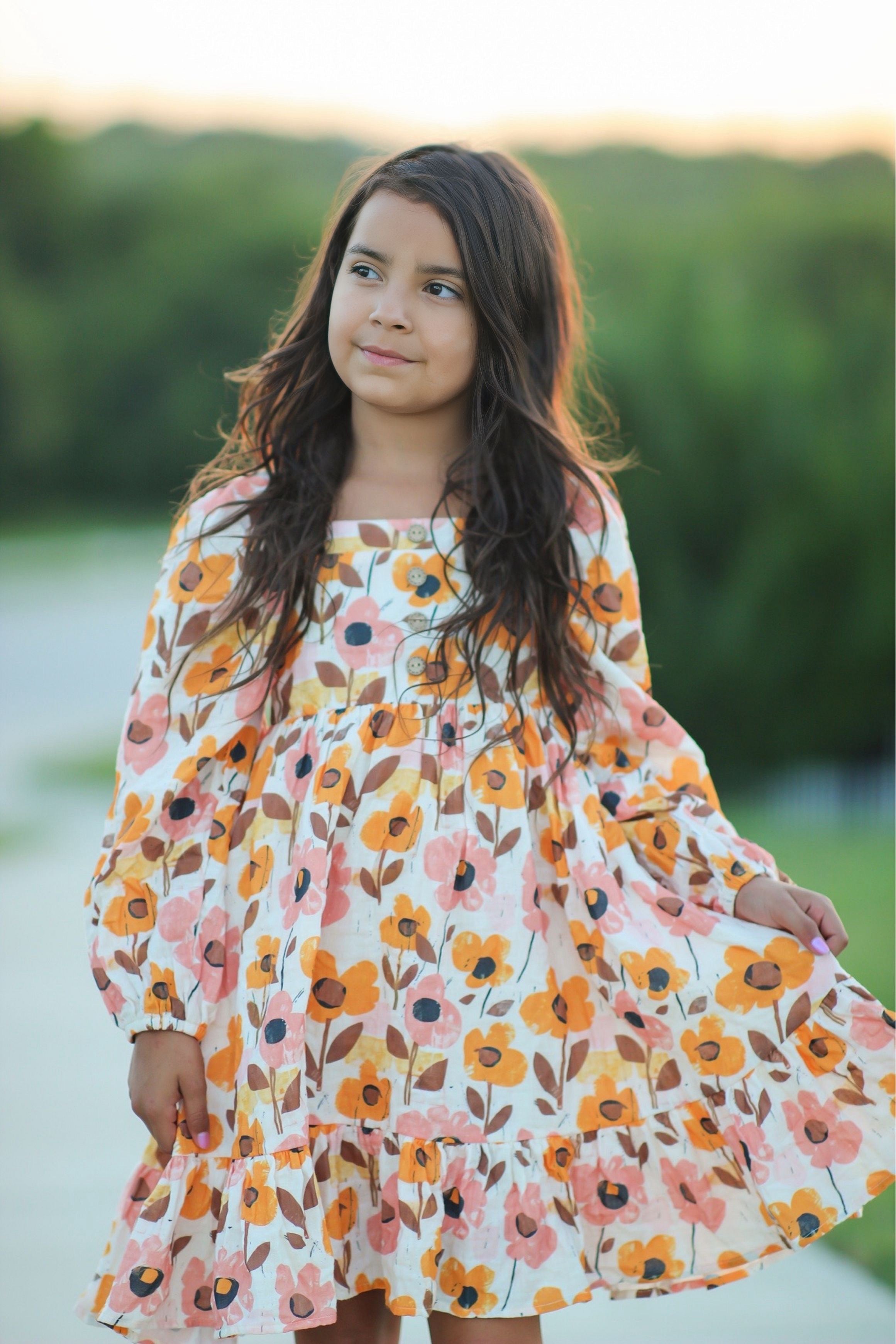 Puff Sleeve Gauze Dress - Goldenrod