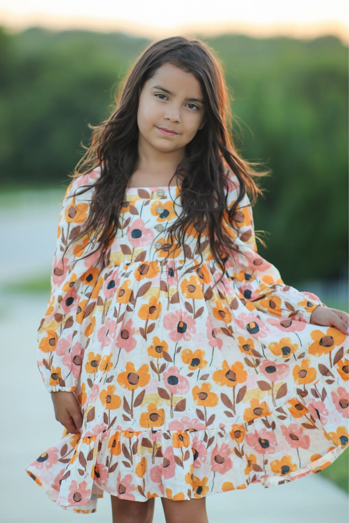 Puff Sleeve Gauze Dress - Goldenrod