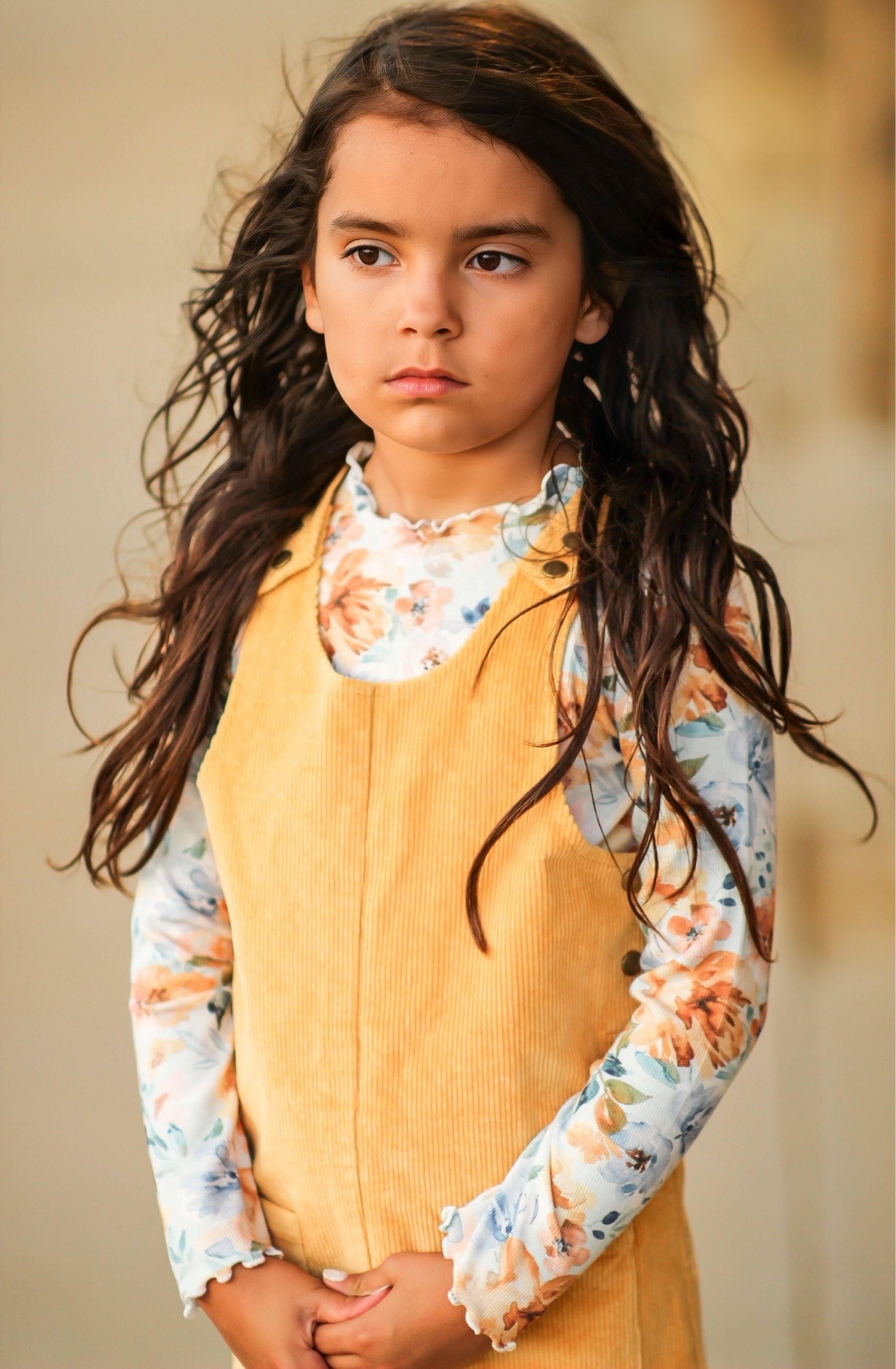Parker Corduroy Jumper Set -Azure & Amber (Pre-Order)