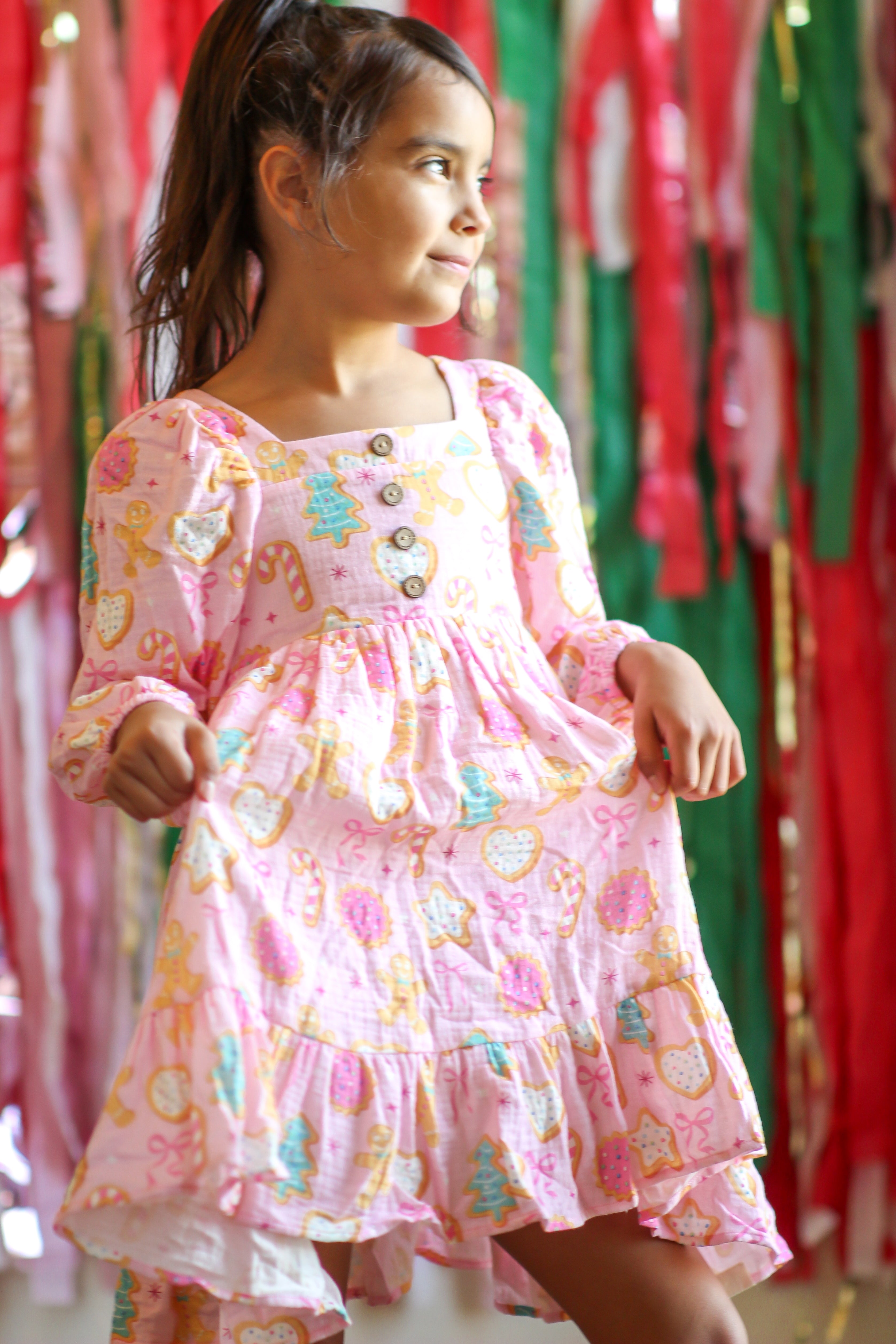 Puff Sleeve Gauze Dress - Ginger Canes (Pre-Order)