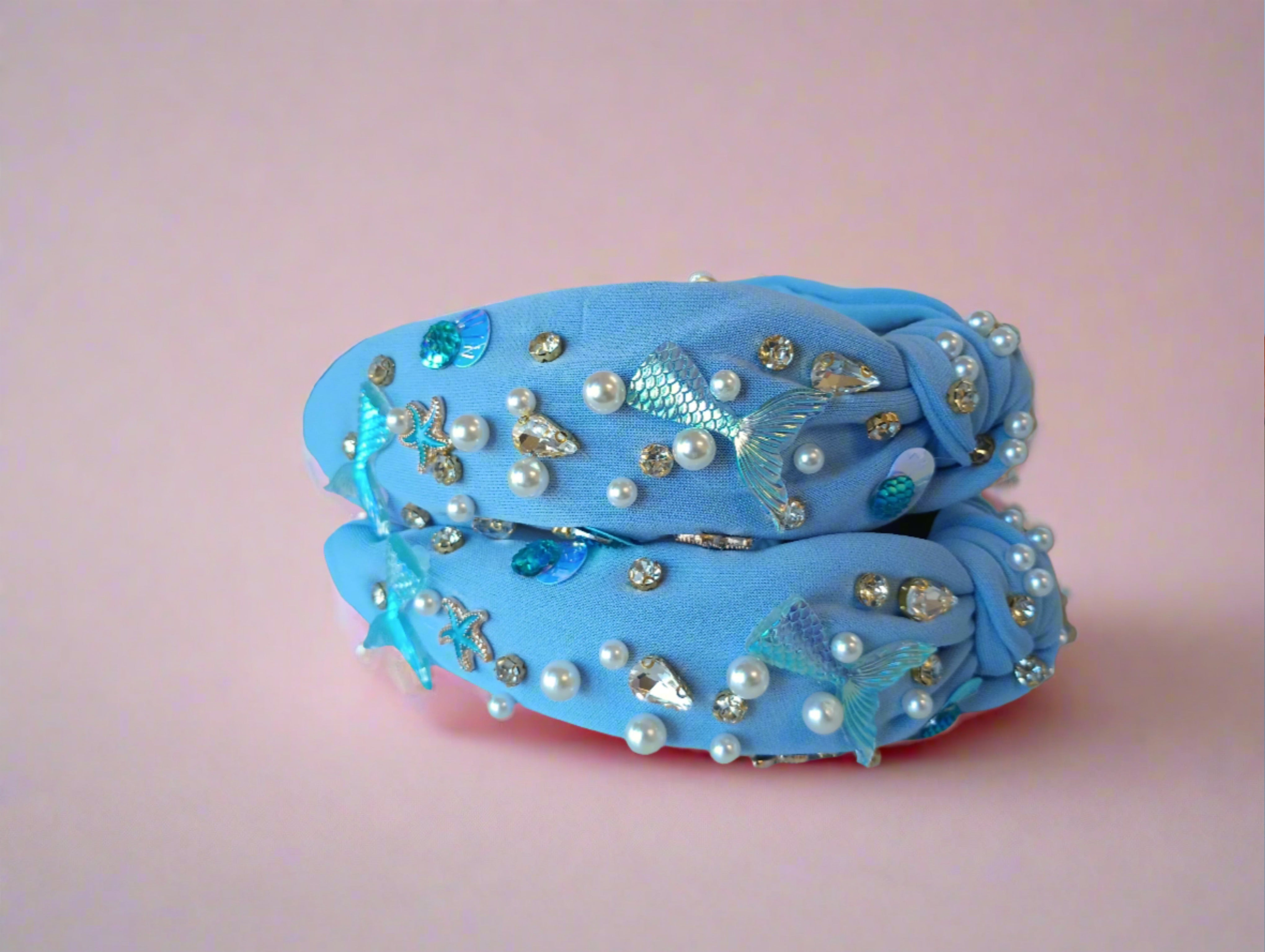 Beaded Headband - Mermaid (Blue)