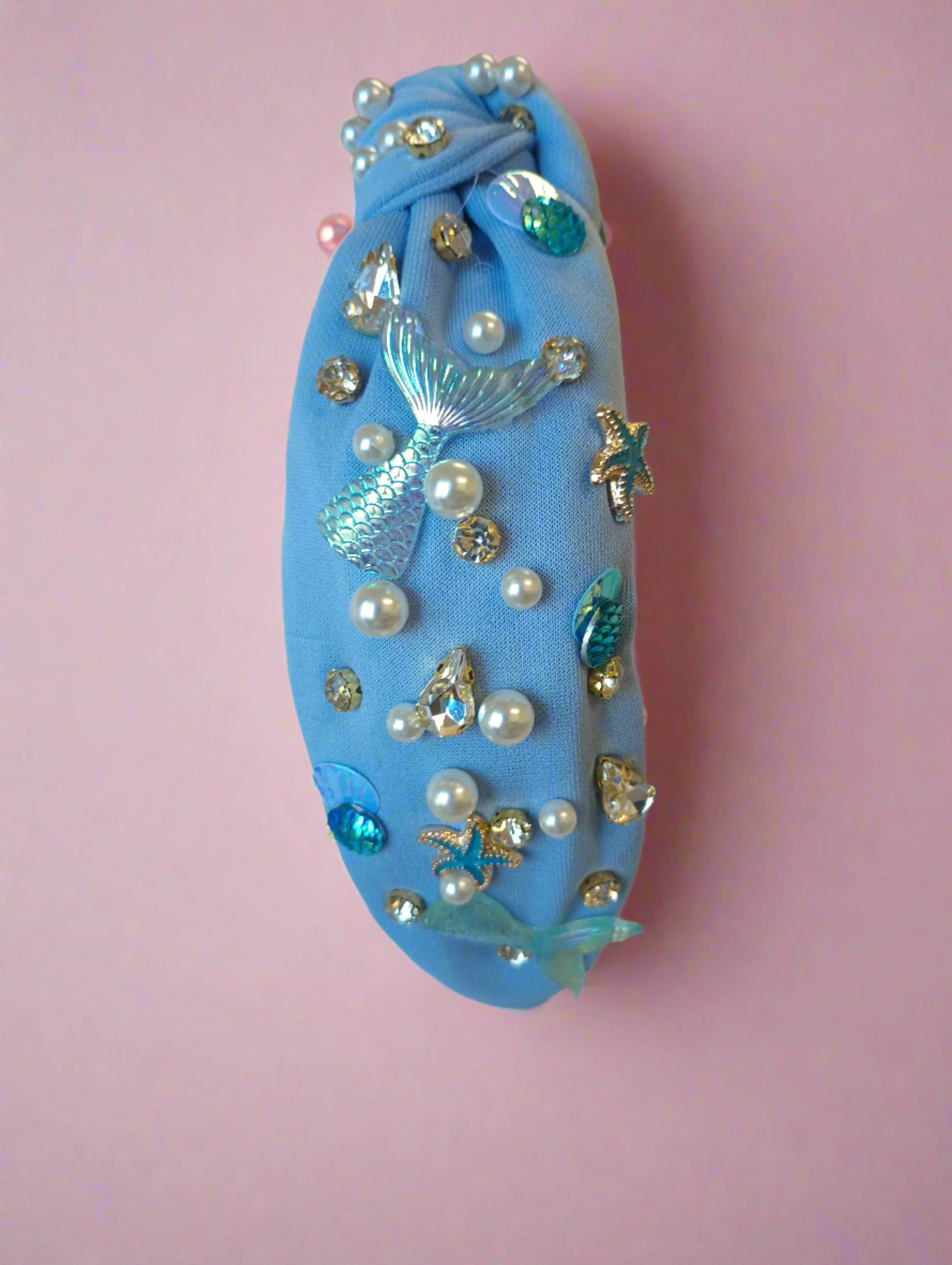 Beaded Headband - Mermaid (Blue)