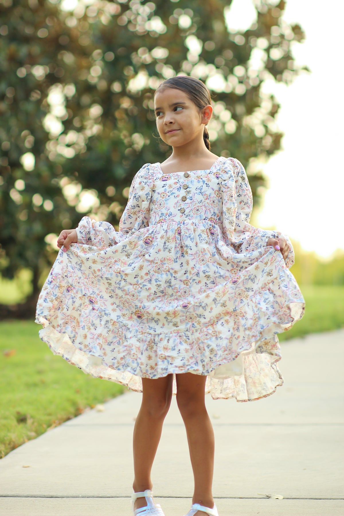 Puff Sleeve Gauze Dress - Garden of Giggles