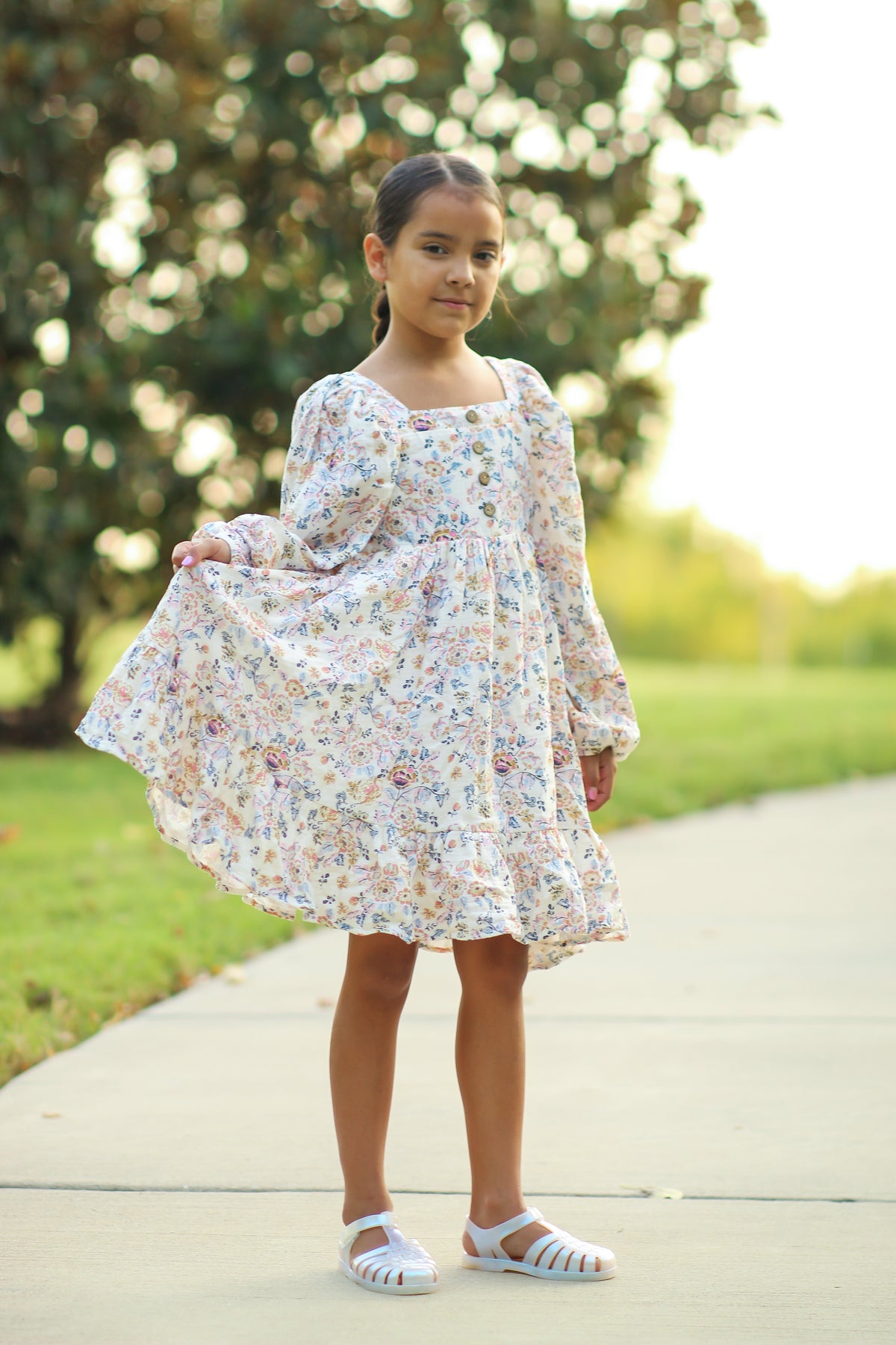 Puff Sleeve Gauze Dress - Garden of Giggles