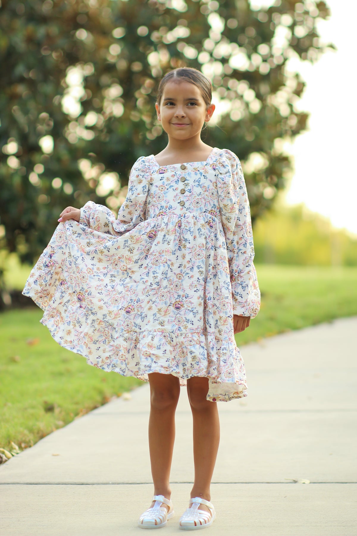Puff Sleeve Gauze Dress - Garden of Giggles