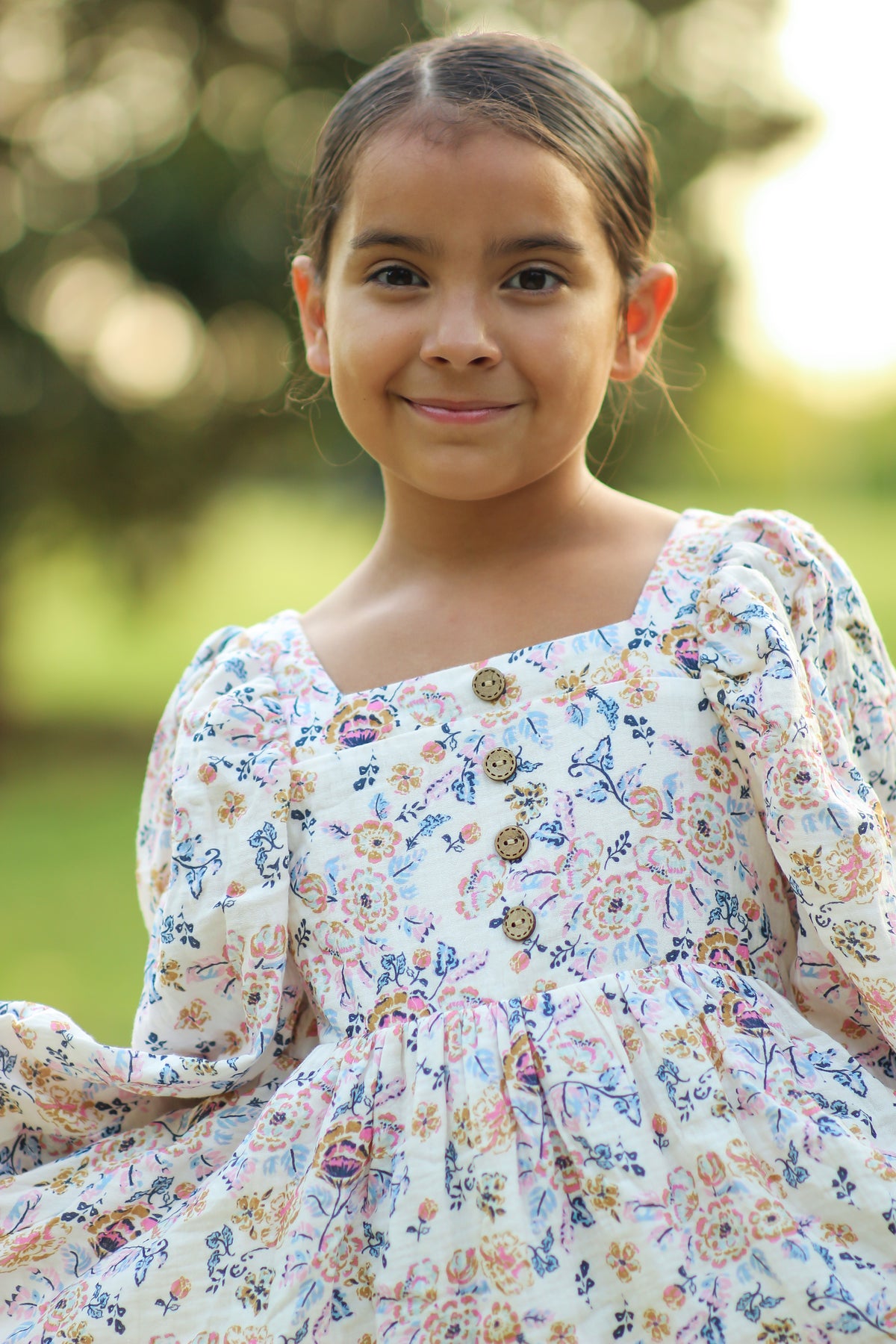 Puff Sleeve Gauze Dress - Garden of Giggles