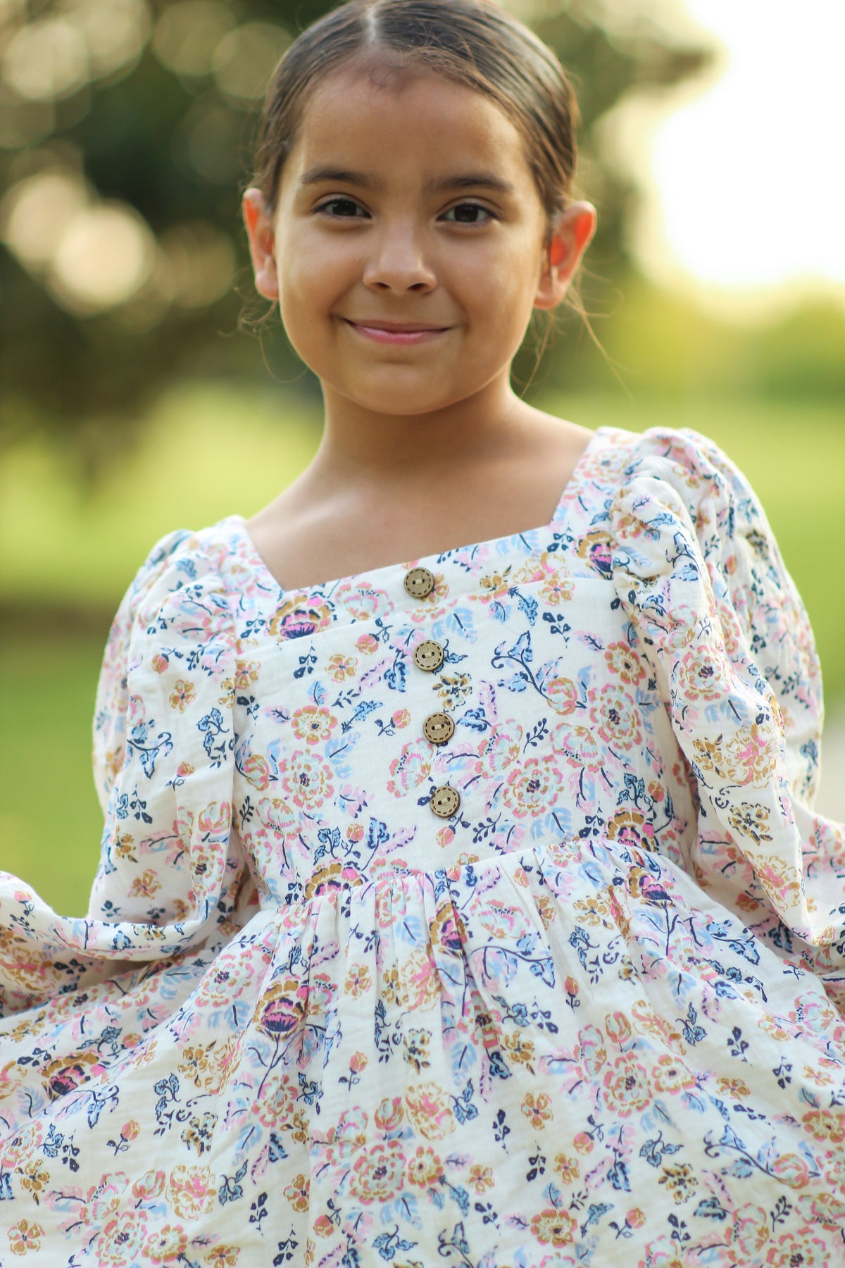 Puff Sleeve Gauze Dress - Garden of Giggles