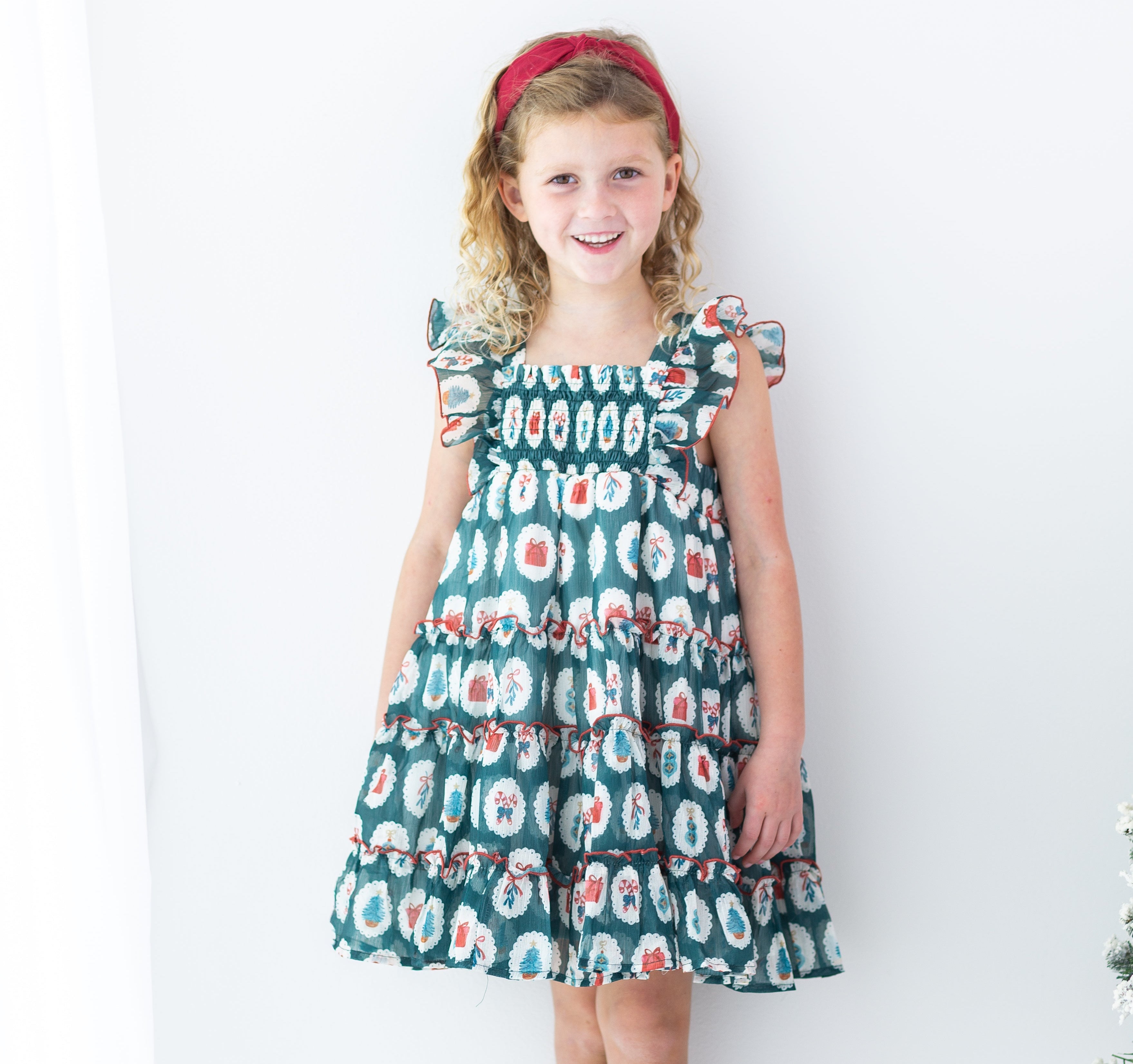 Brielle Shimmer Dress - Enchanted Evergreen