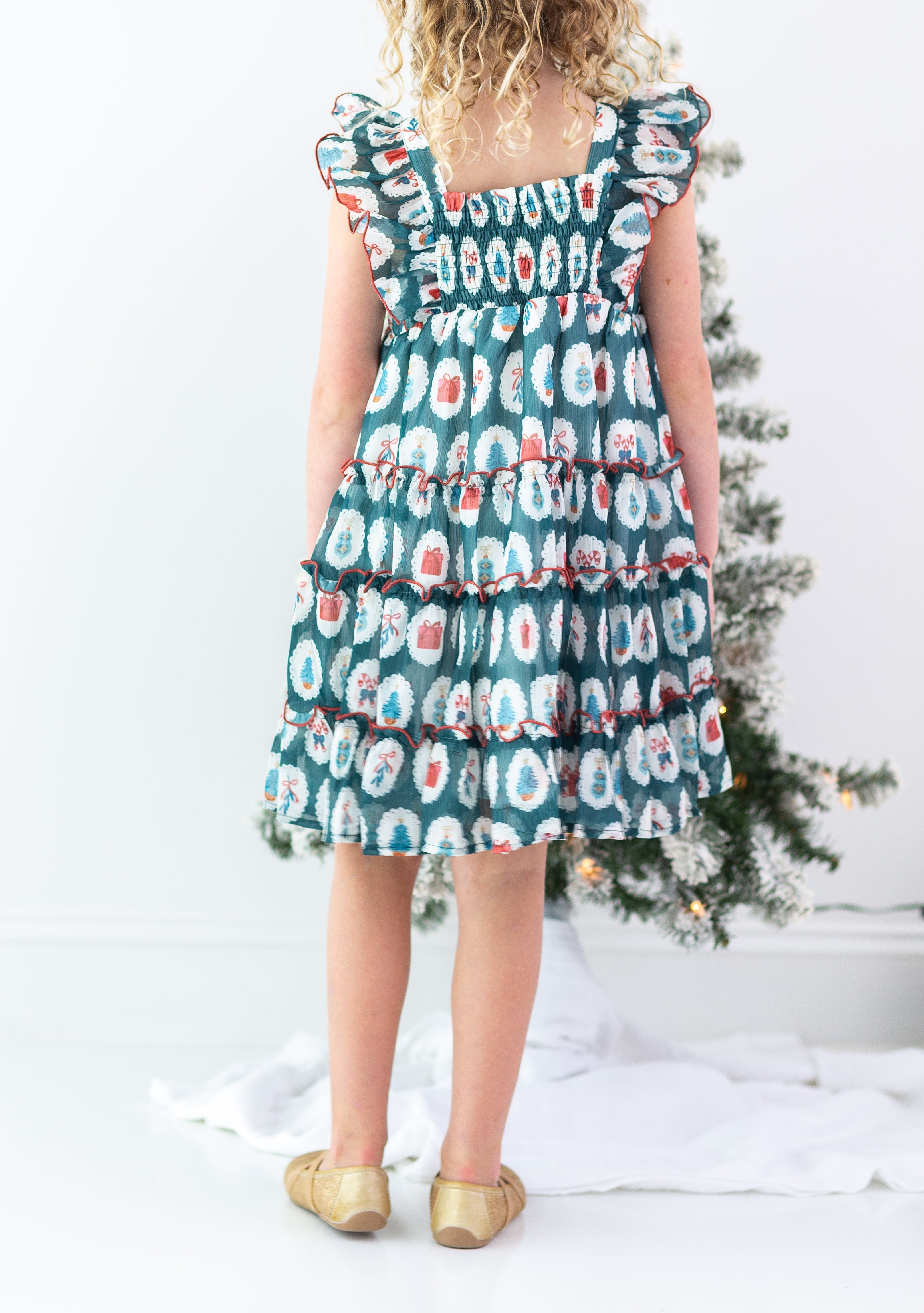 Brielle Shimmer Dress - Enchanted Evergreen