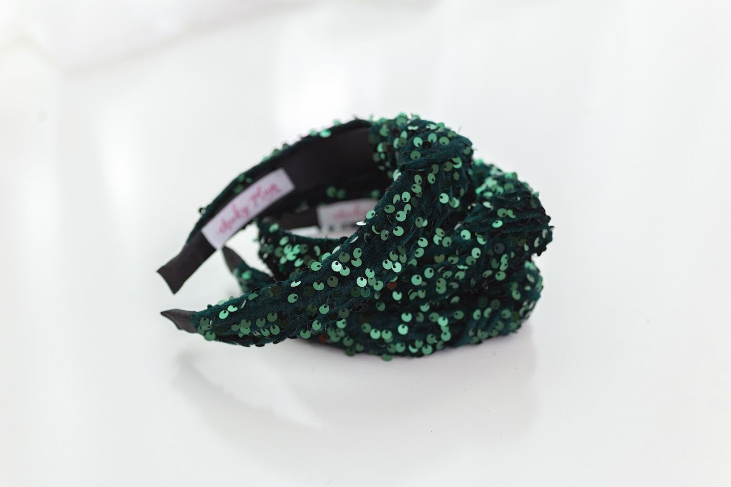Sequin Velvet Headband - Green