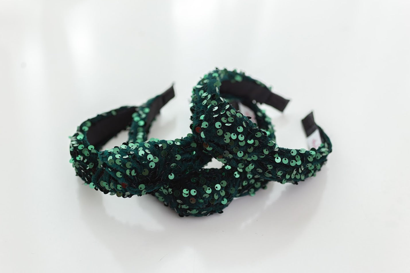 Sequin Velvet Headband - Green