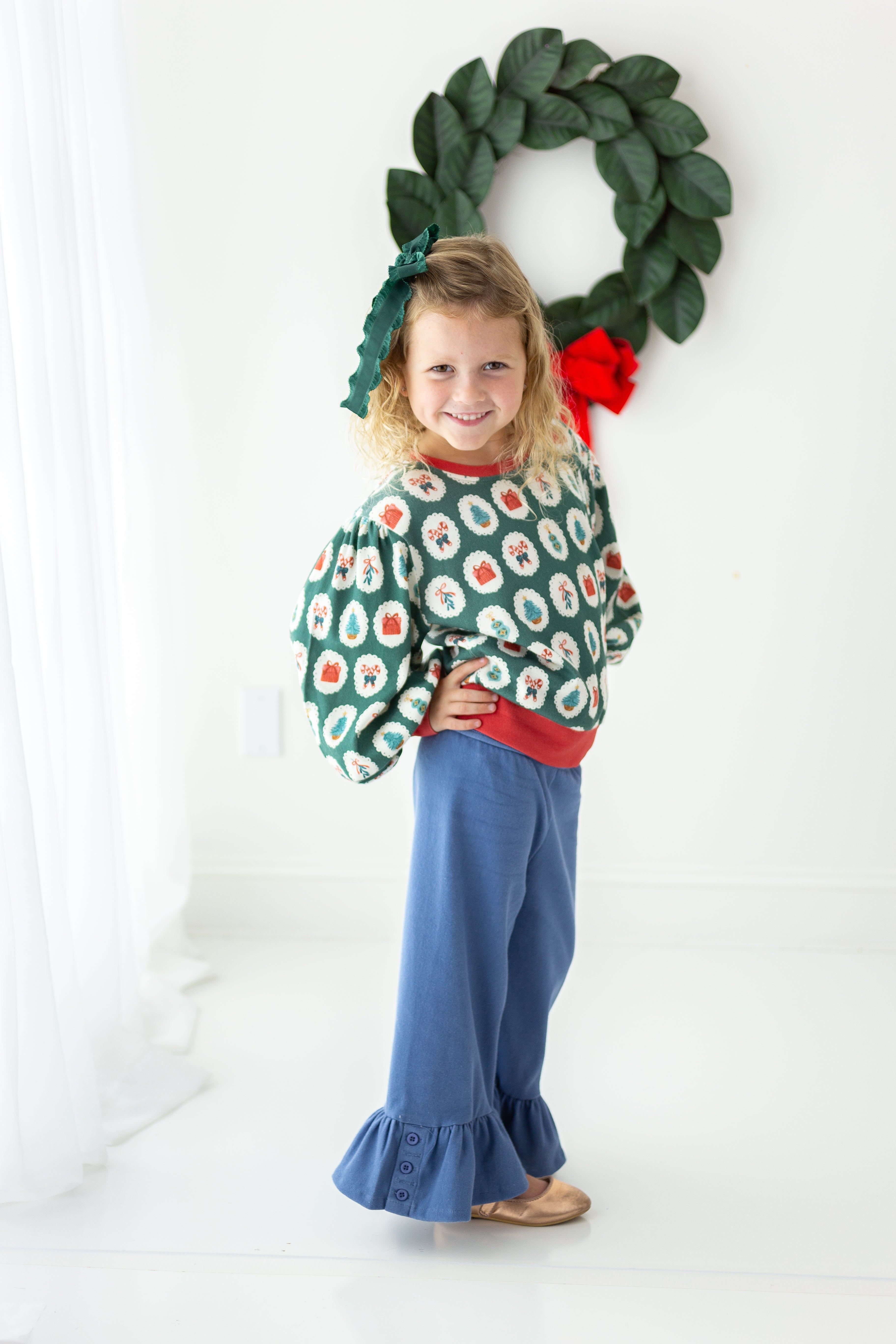 Opal Puff Sleeve Sweater - Enchanted Evergreen