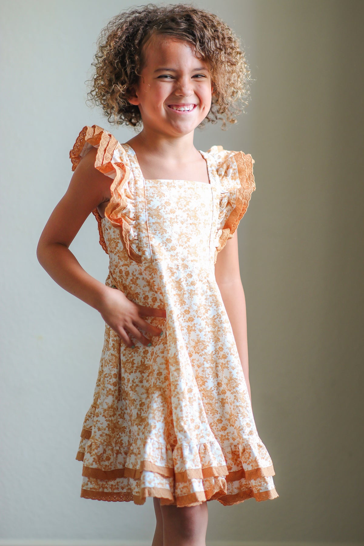Drew Knit Dress - Butterscotch Bloom