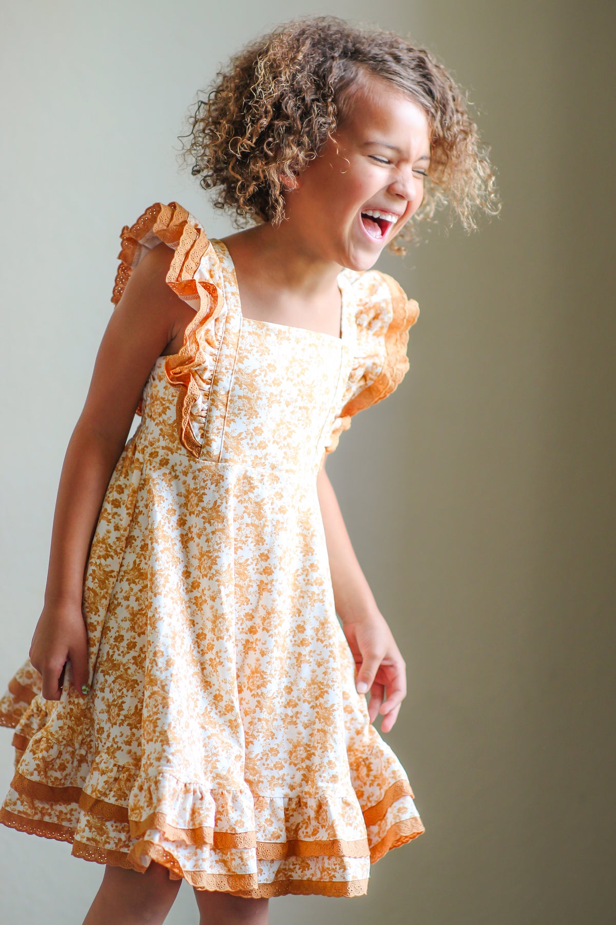 Drew Knit Dress - Butterscotch Bloom